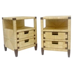 Donghia John Hutton Pair of Merbau Nightstands Bedside Tables