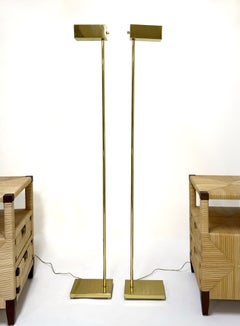 Coppia di lampade da terra minimaliste in ottone Casella