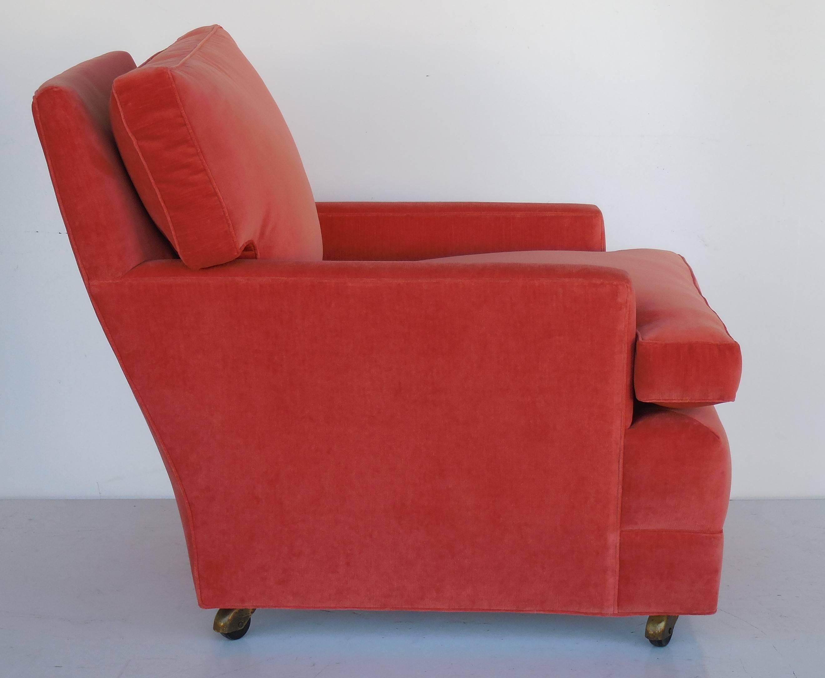 Pair of Tangerine Club Chairs In Excellent Condition In Miami, FL