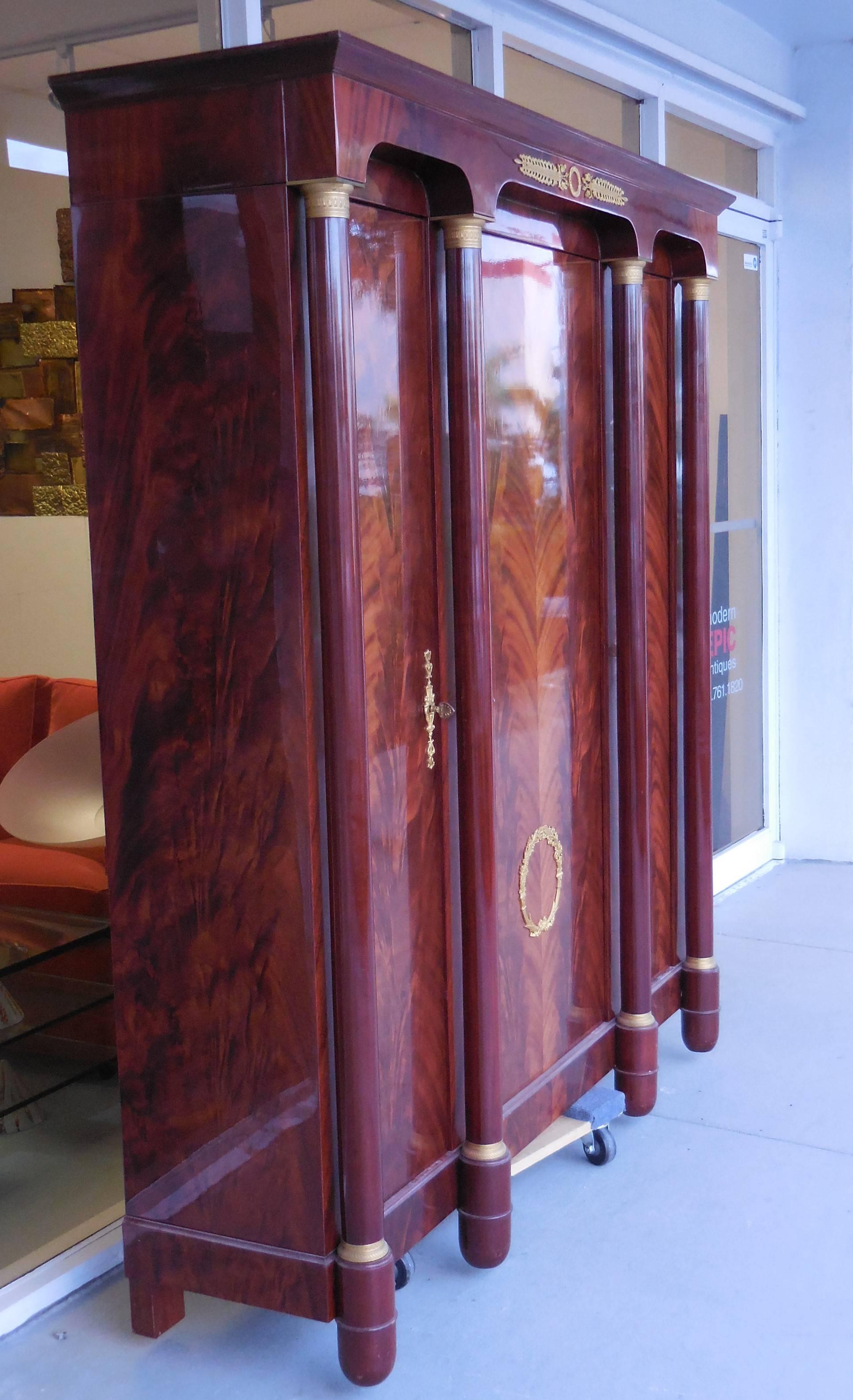 French Empire Style Three-Door Armoire