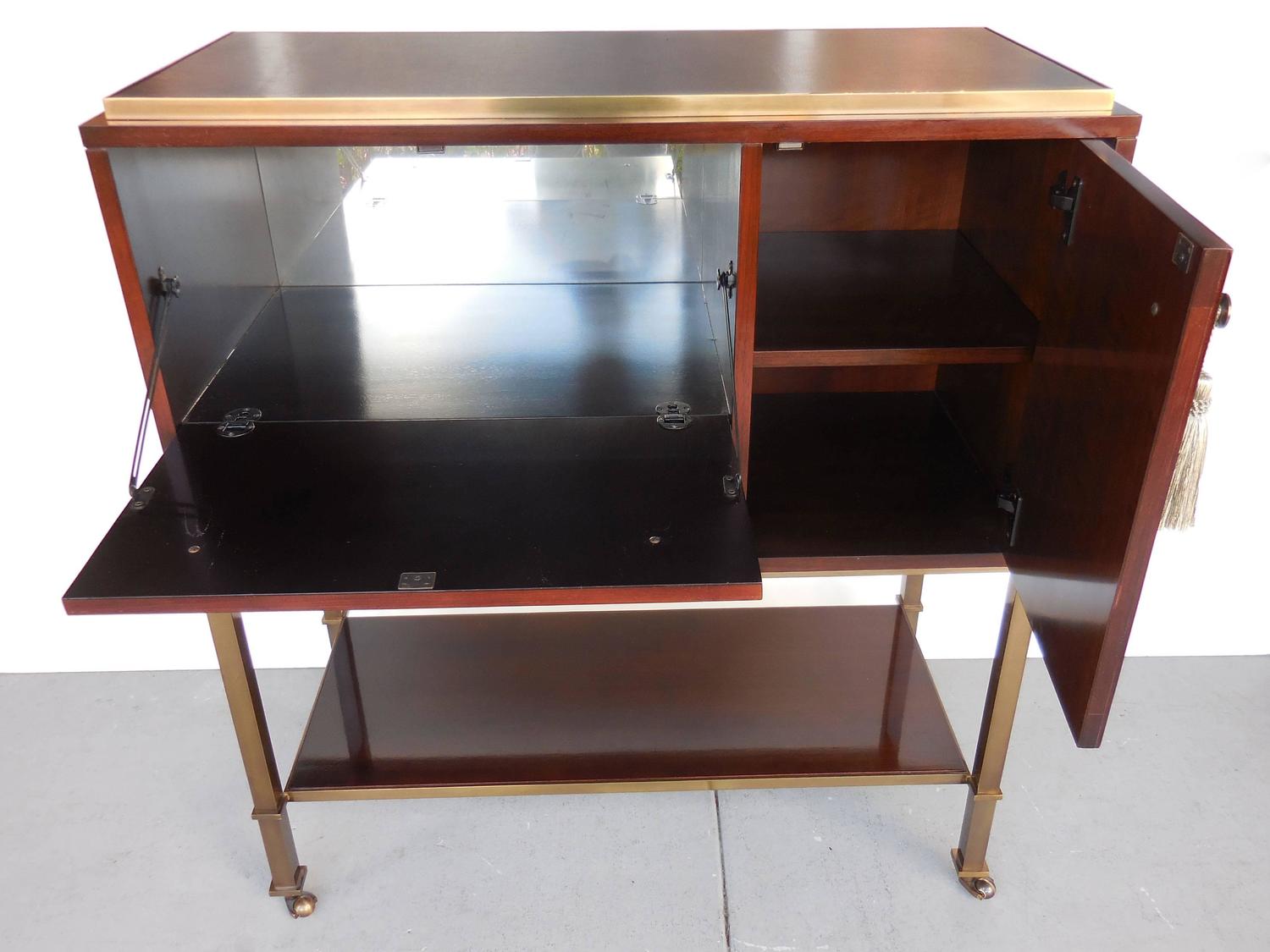 Brass and Mahogany Bar by Baker For Sale at 1stdibs