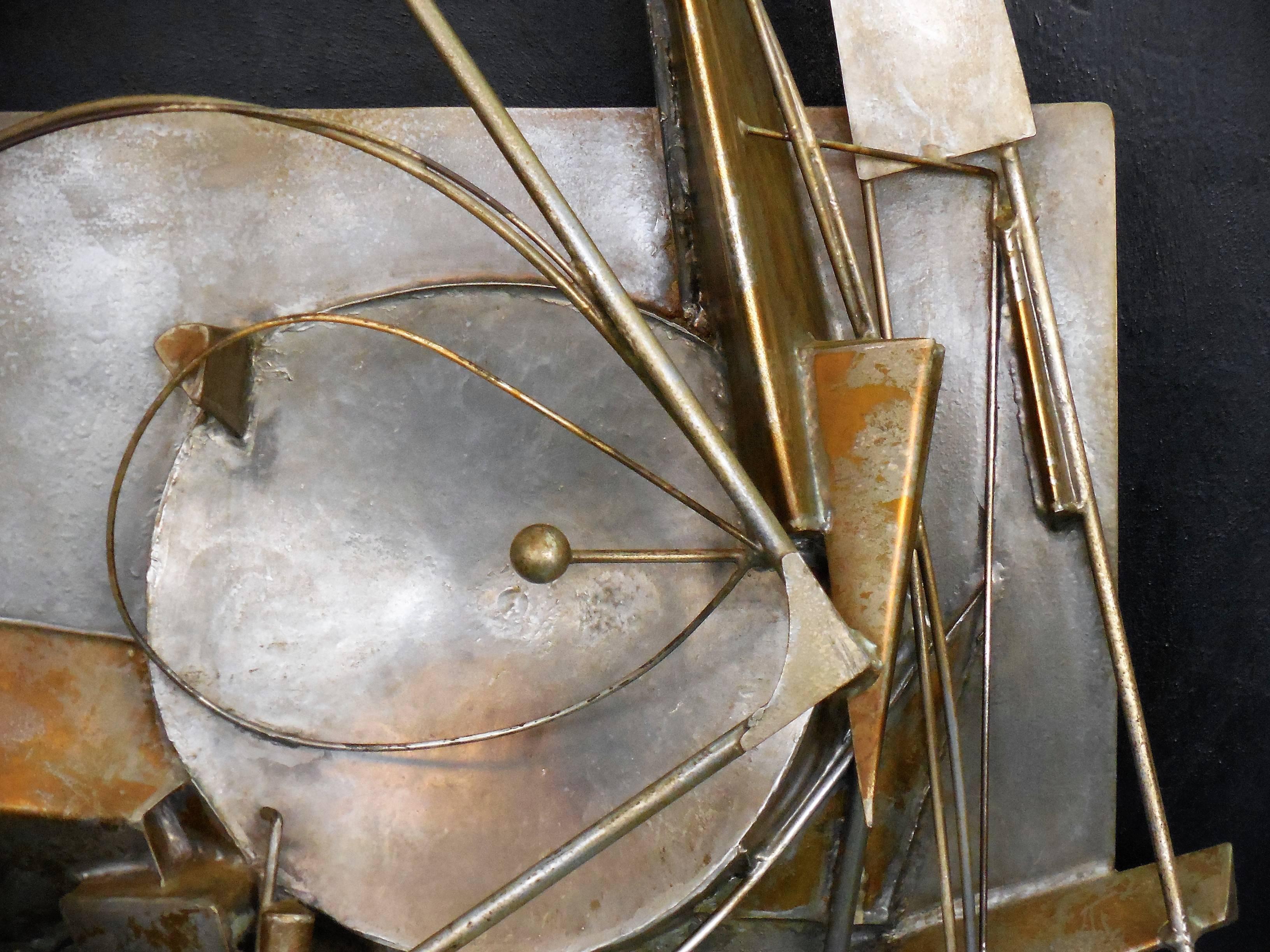 Impressive French Mid-Century Wall Sculpture by Jean Gubellini, 1960s 3