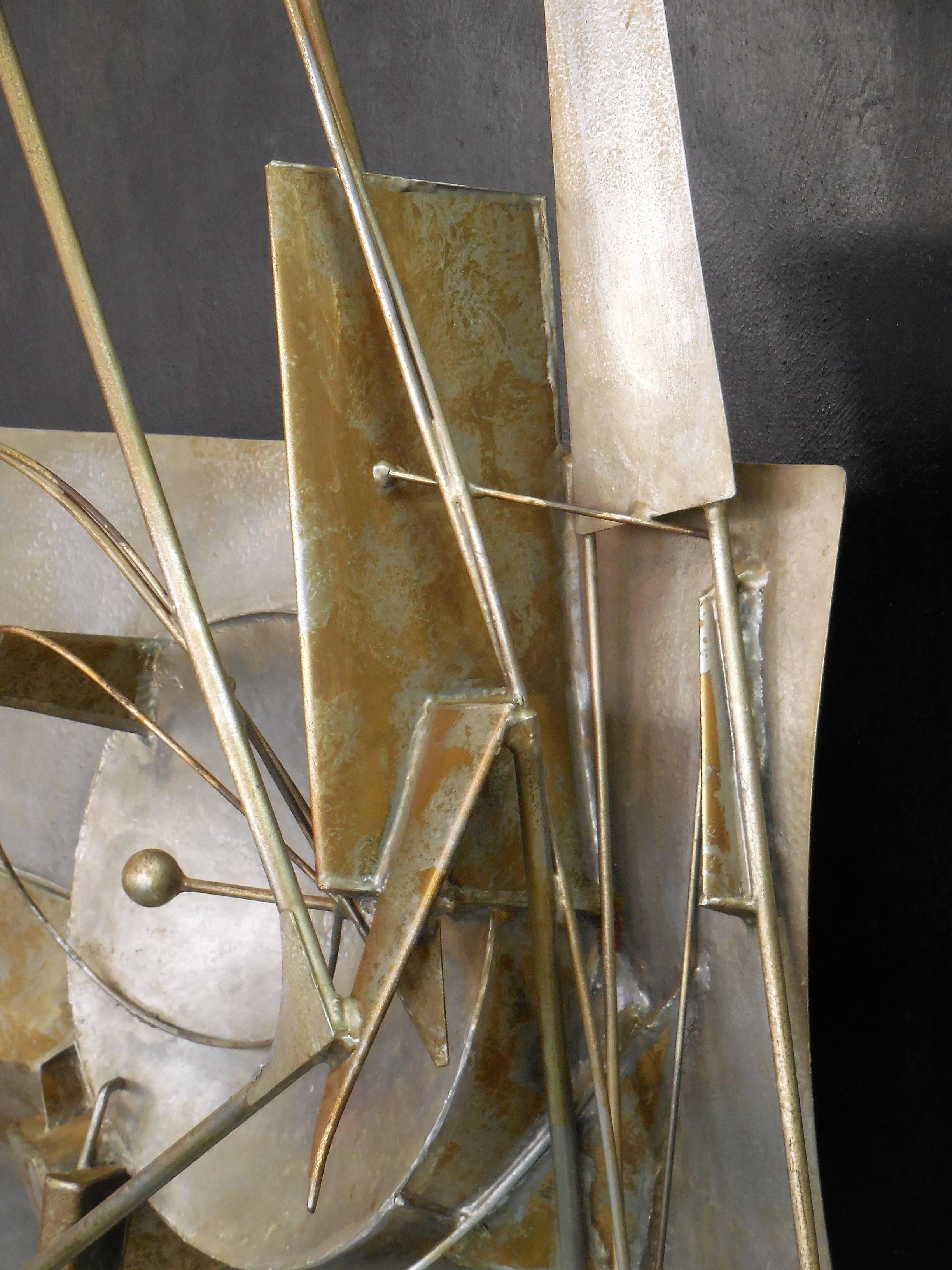 Impressive French Mid-Century Wall Sculpture by Jean Gubellini, 1960s 4