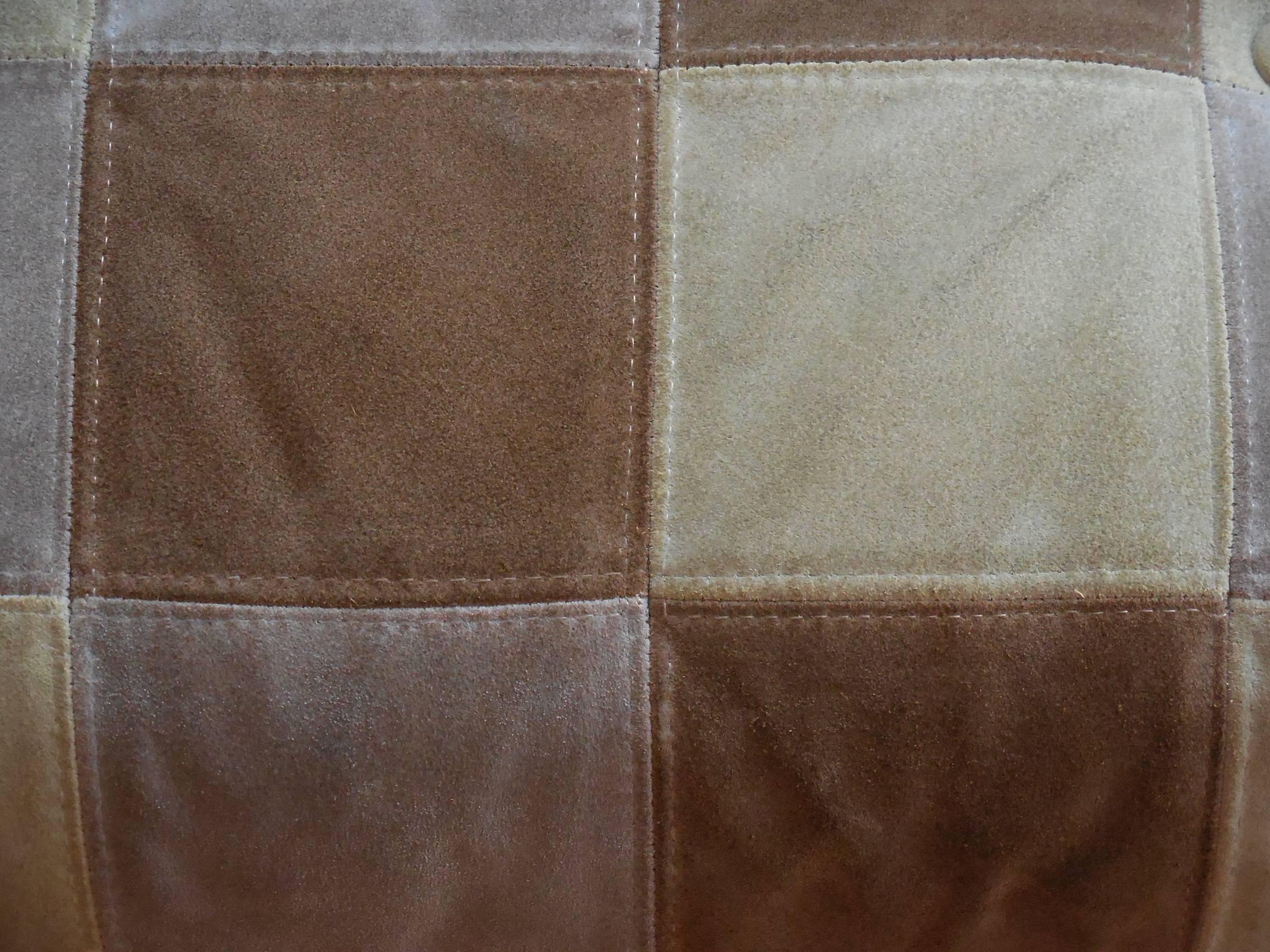 Modern and Unique Suede Leather Citiscape Sofa, 1970s 3