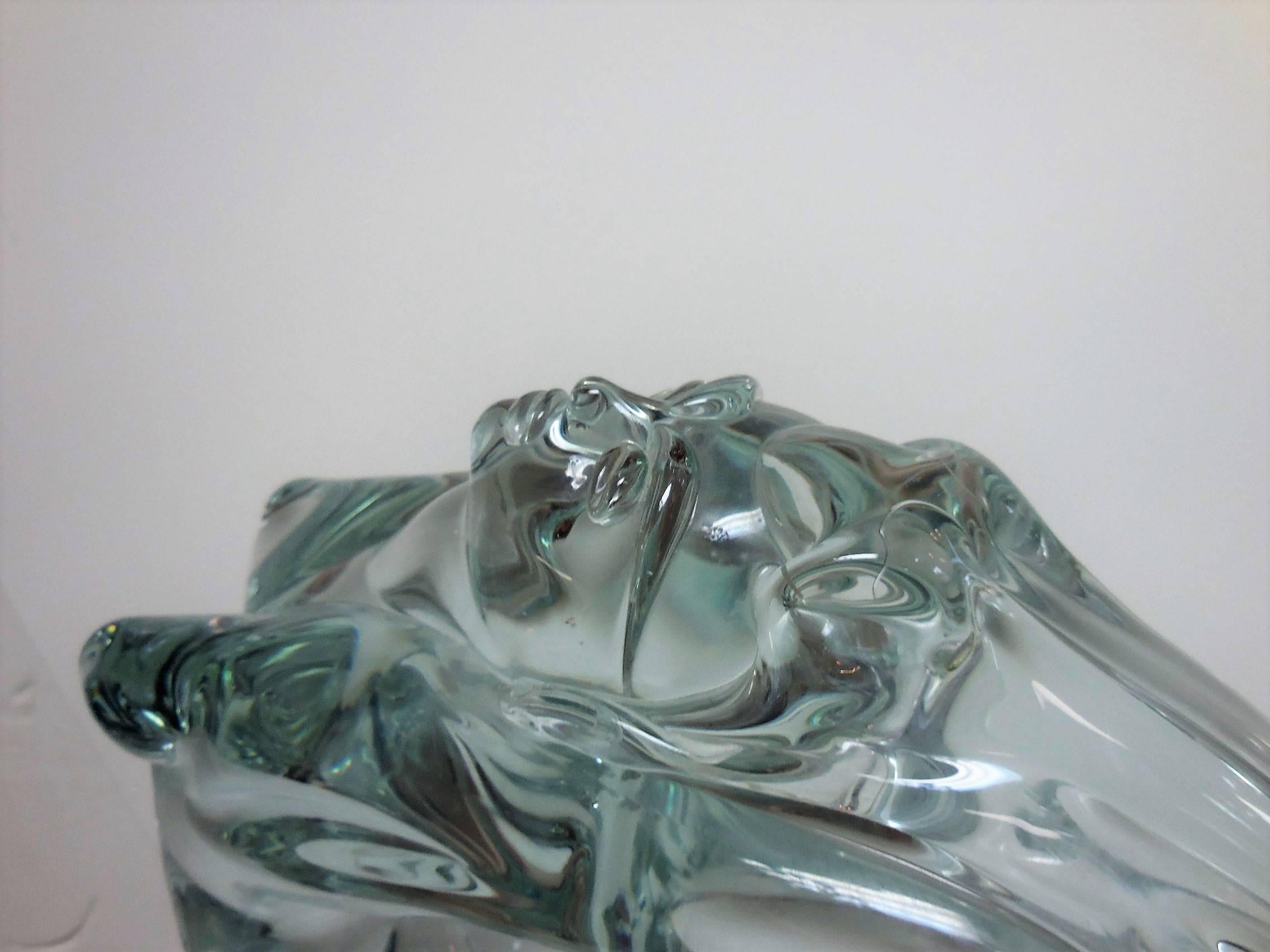 Fin du 20e siècle Grande sculpture en verre de style Art Déco de Murano par Maestro Anatra