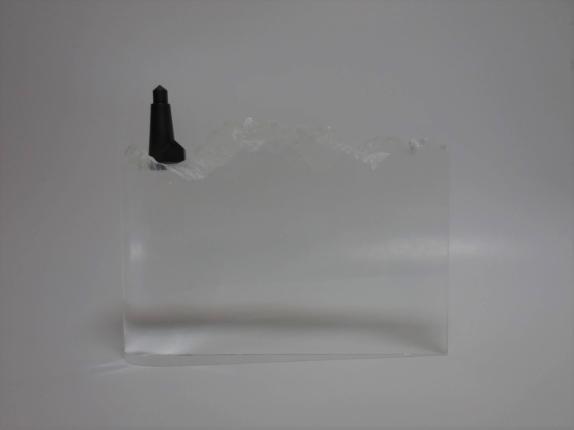 American Lighthouse Crystal and Bronze Sculpture by Steuben