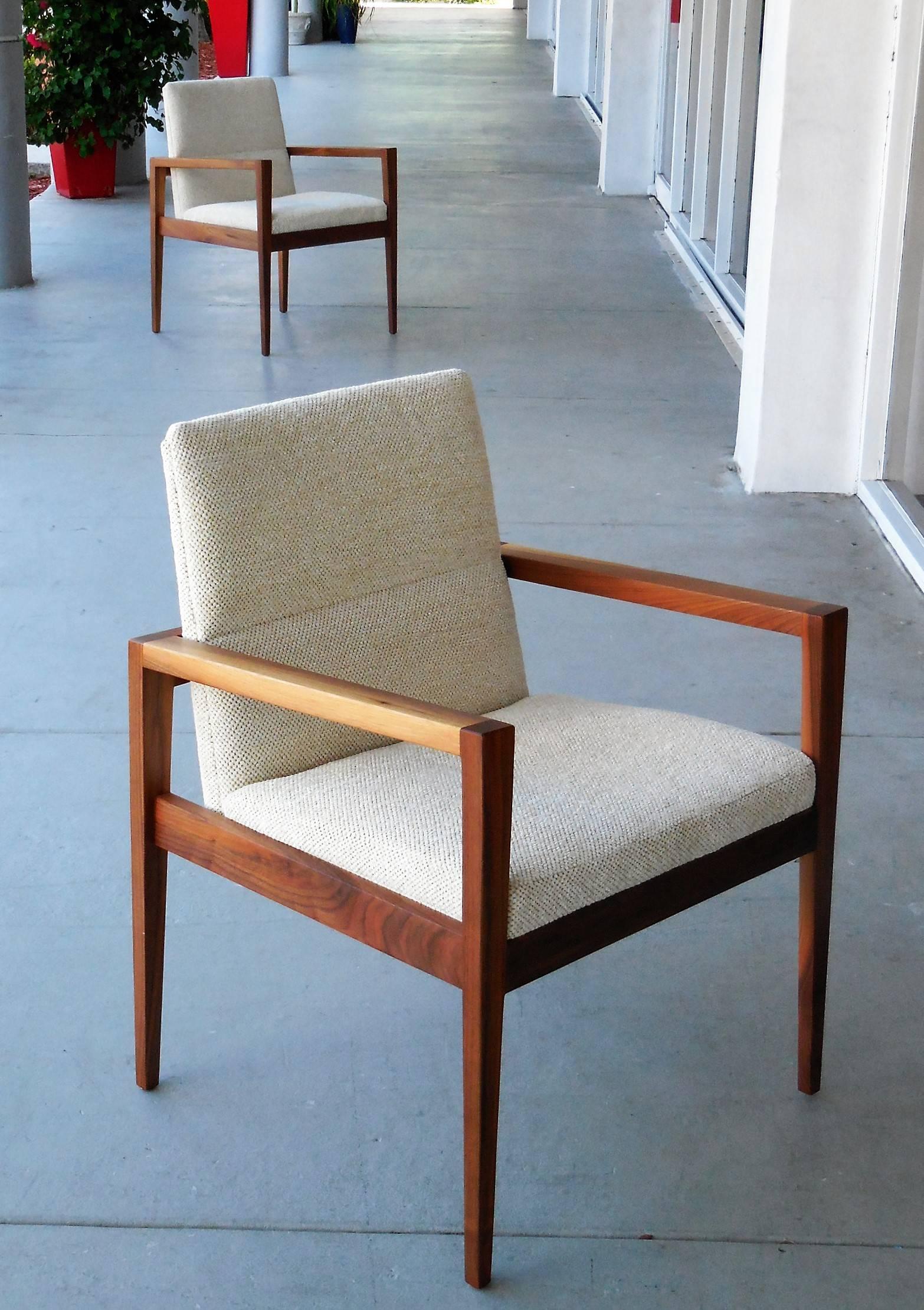 Mid-20th Century Jens Risom Pair of Mid-Century Walnut Chairs