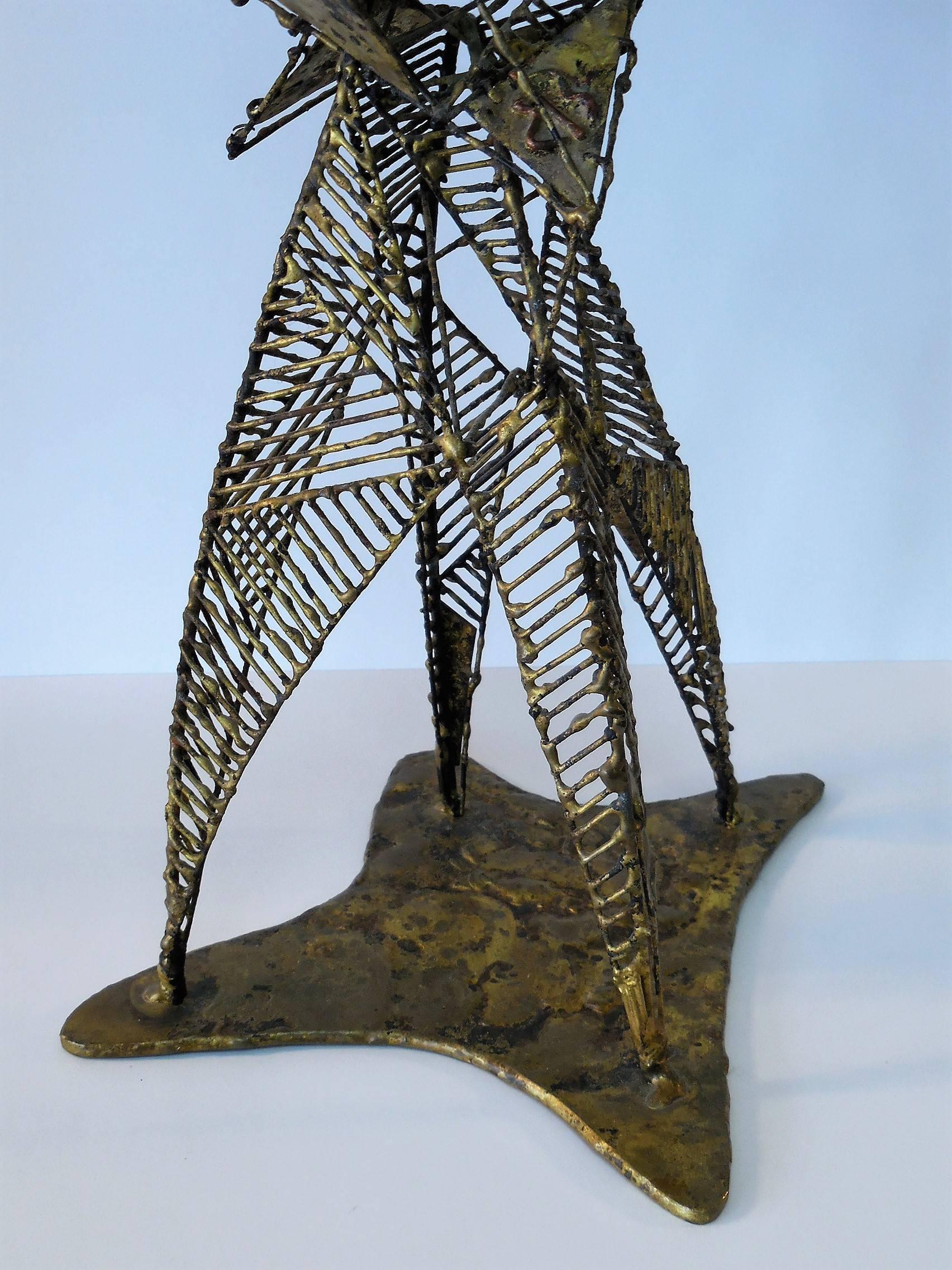 American Mid-Century Abstract Metal Sculpture by Edgar Britton