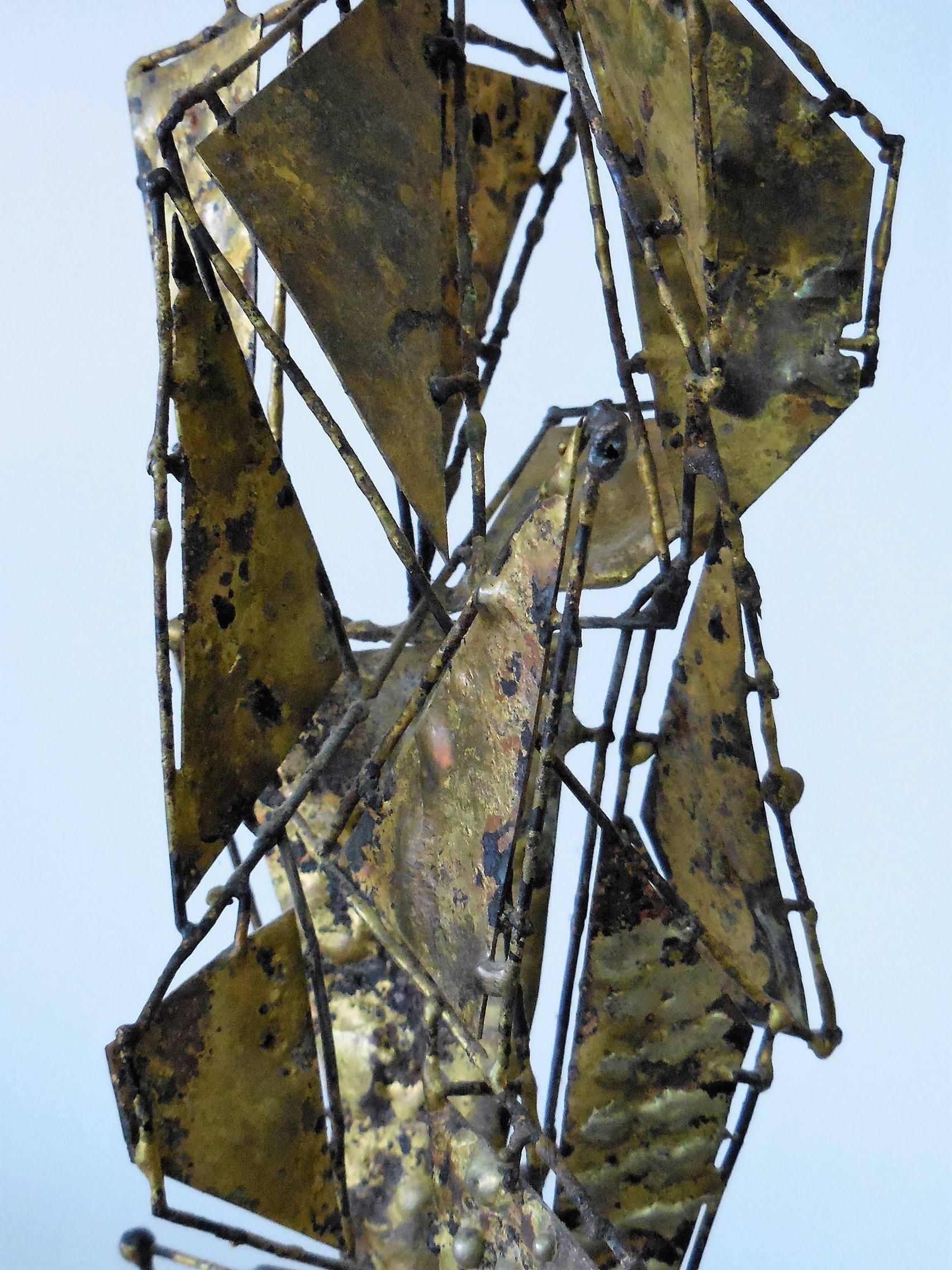 Mid-Century Abstract Metal Sculpture by Edgar Britton In Excellent Condition In Miami, FL