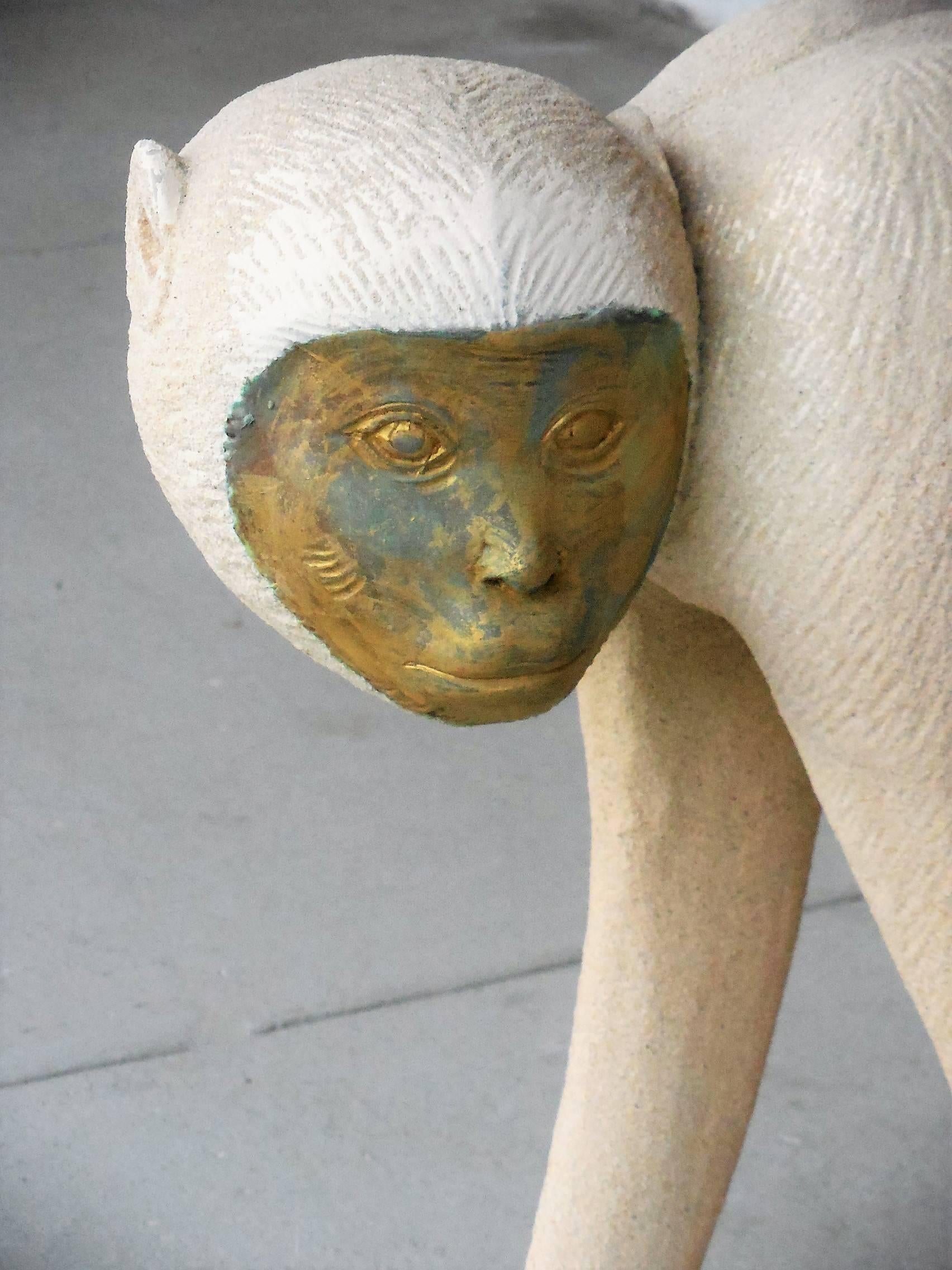 Large Modernist Monkey Sculpture, Manner of Lalanne In Excellent Condition In Miami, FL