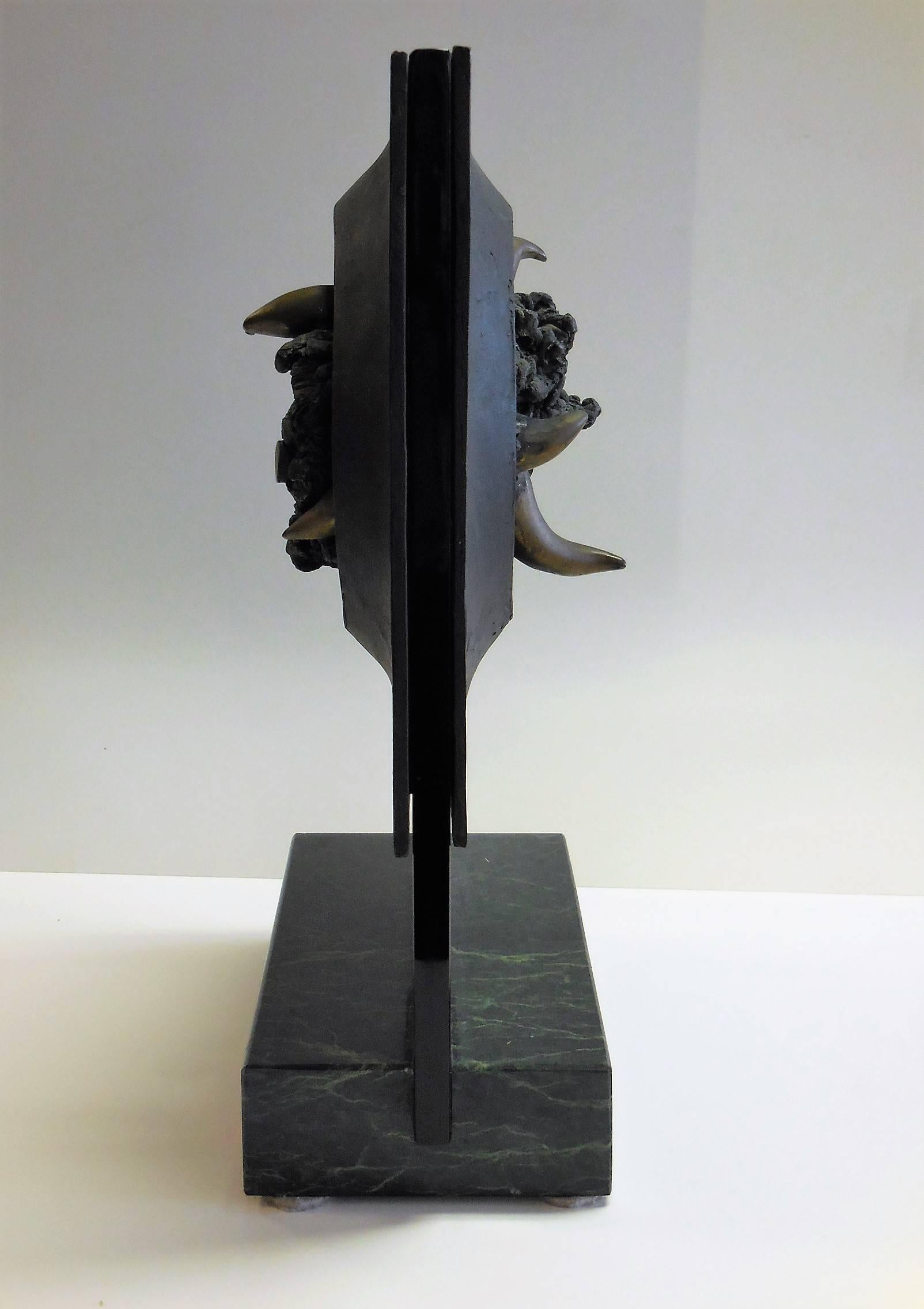 Abstract Bronze, Glass and Marble Sculpture by Dean Meeker In Excellent Condition In Miami, FL