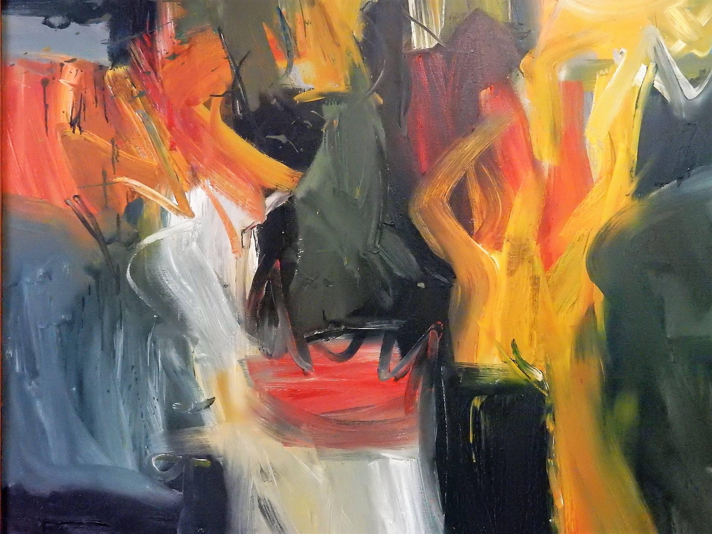 Abstract Expressionist Mid-Century Oil Painting by Proud In Excellent Condition In Miami, FL
