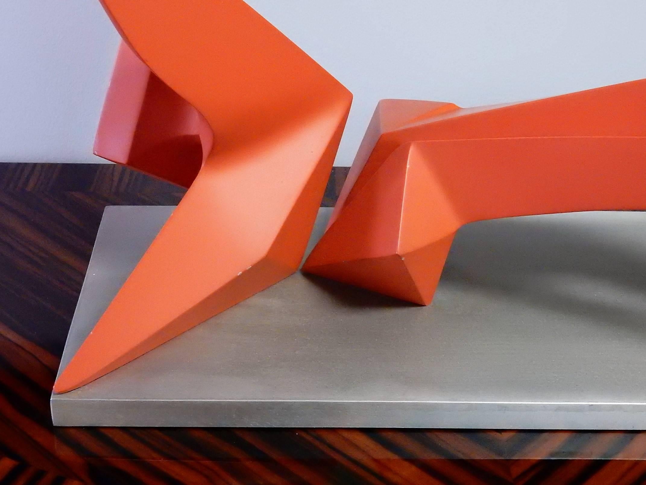 American Abstract Aluminum Sculpture by a Edan