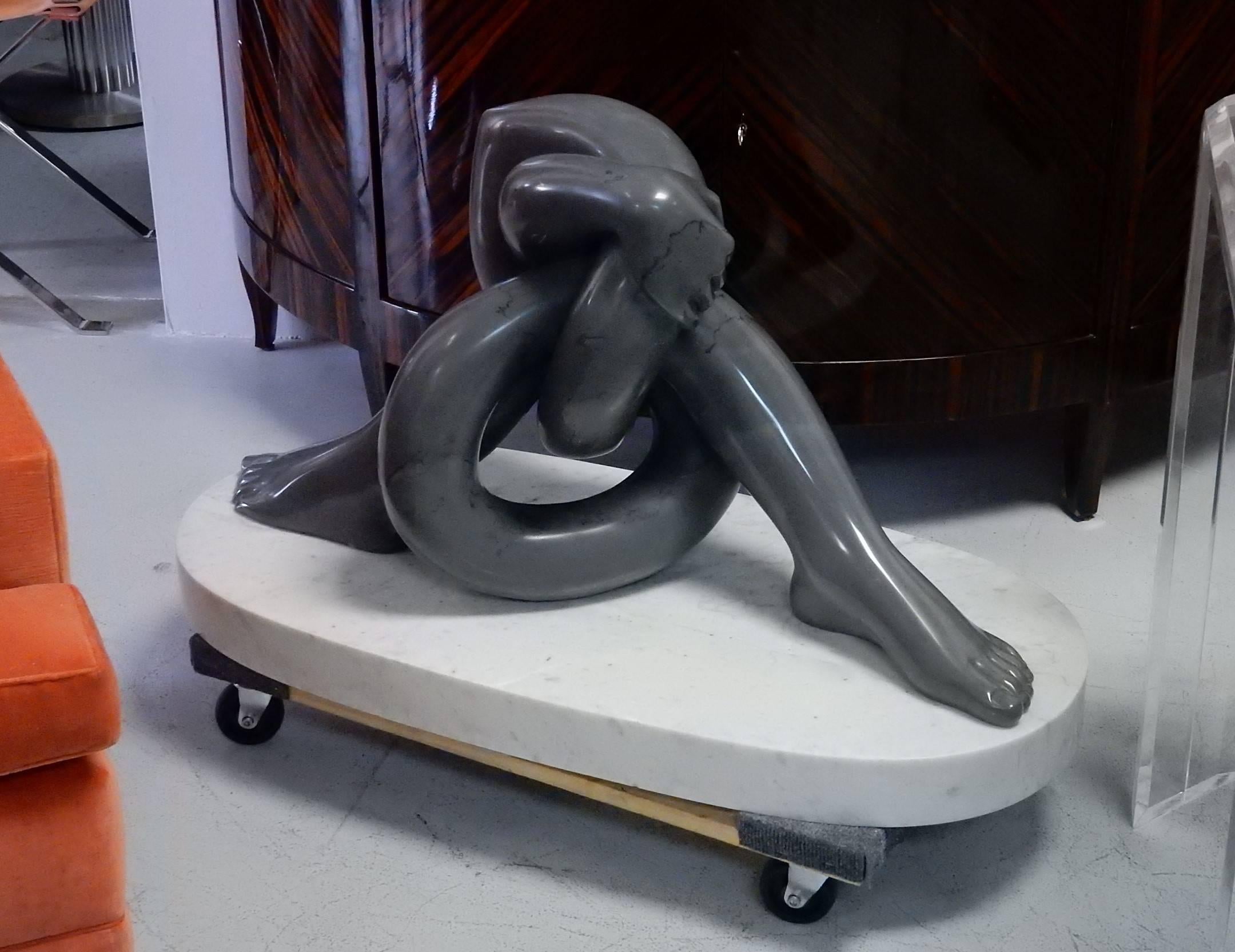 Surrealist Marble Sculpture of Entangled Feet and Hands In Excellent Condition In Miami, FL