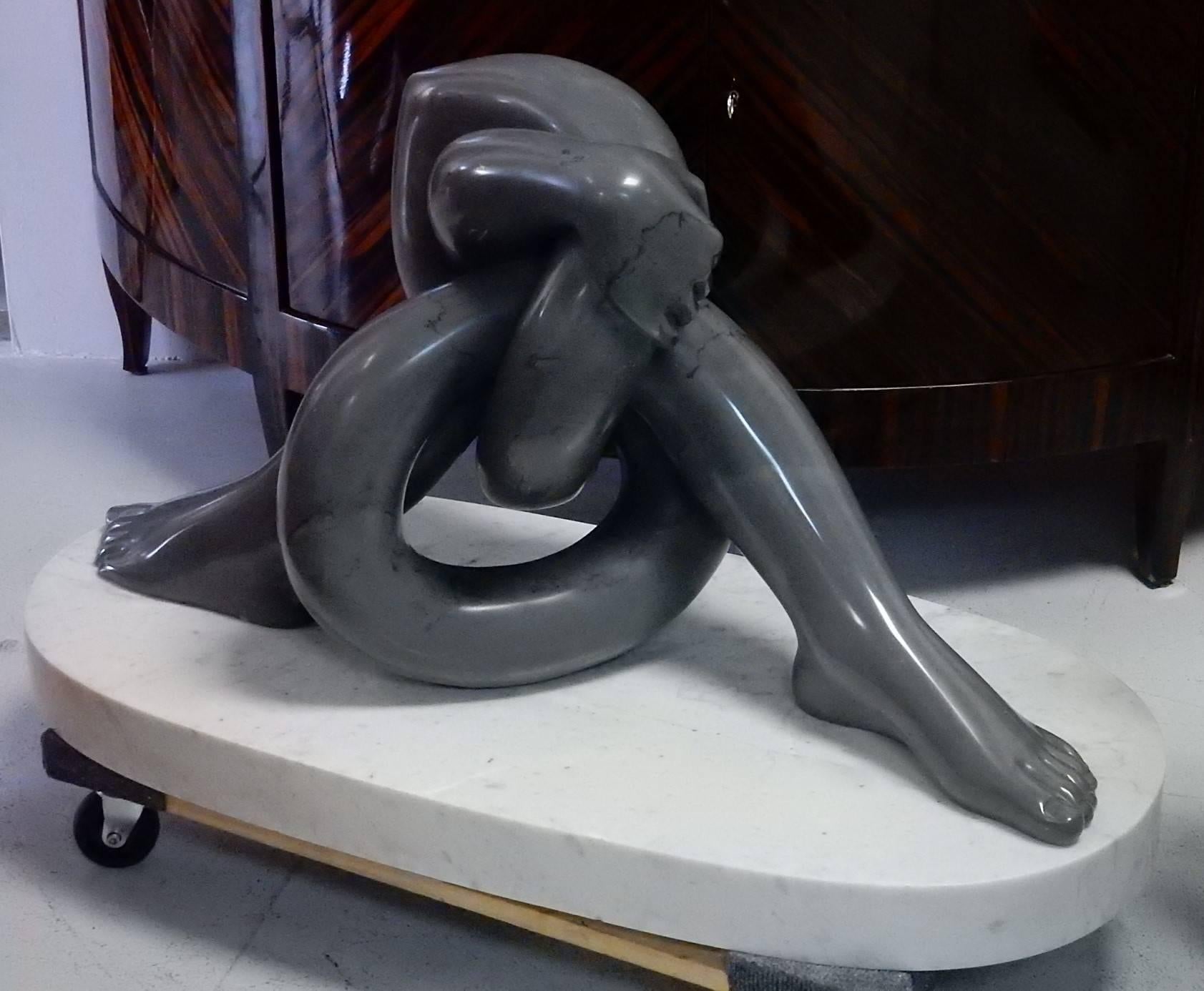 Late 20th Century Surrealist Marble Sculpture of Entangled Feet and Hands