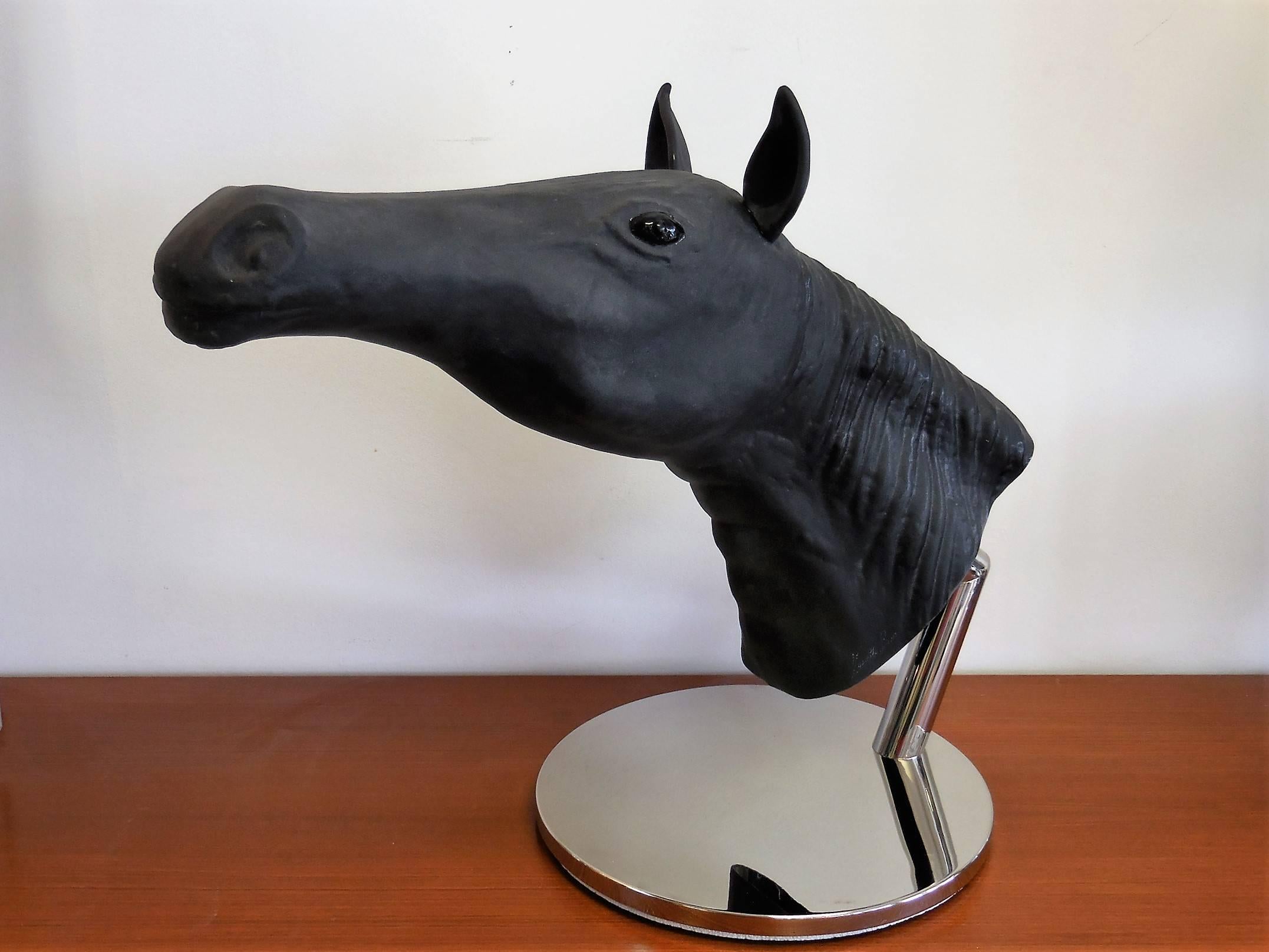 Italian Large Murano Art Glass Horse Head Sculpture, Zanneti