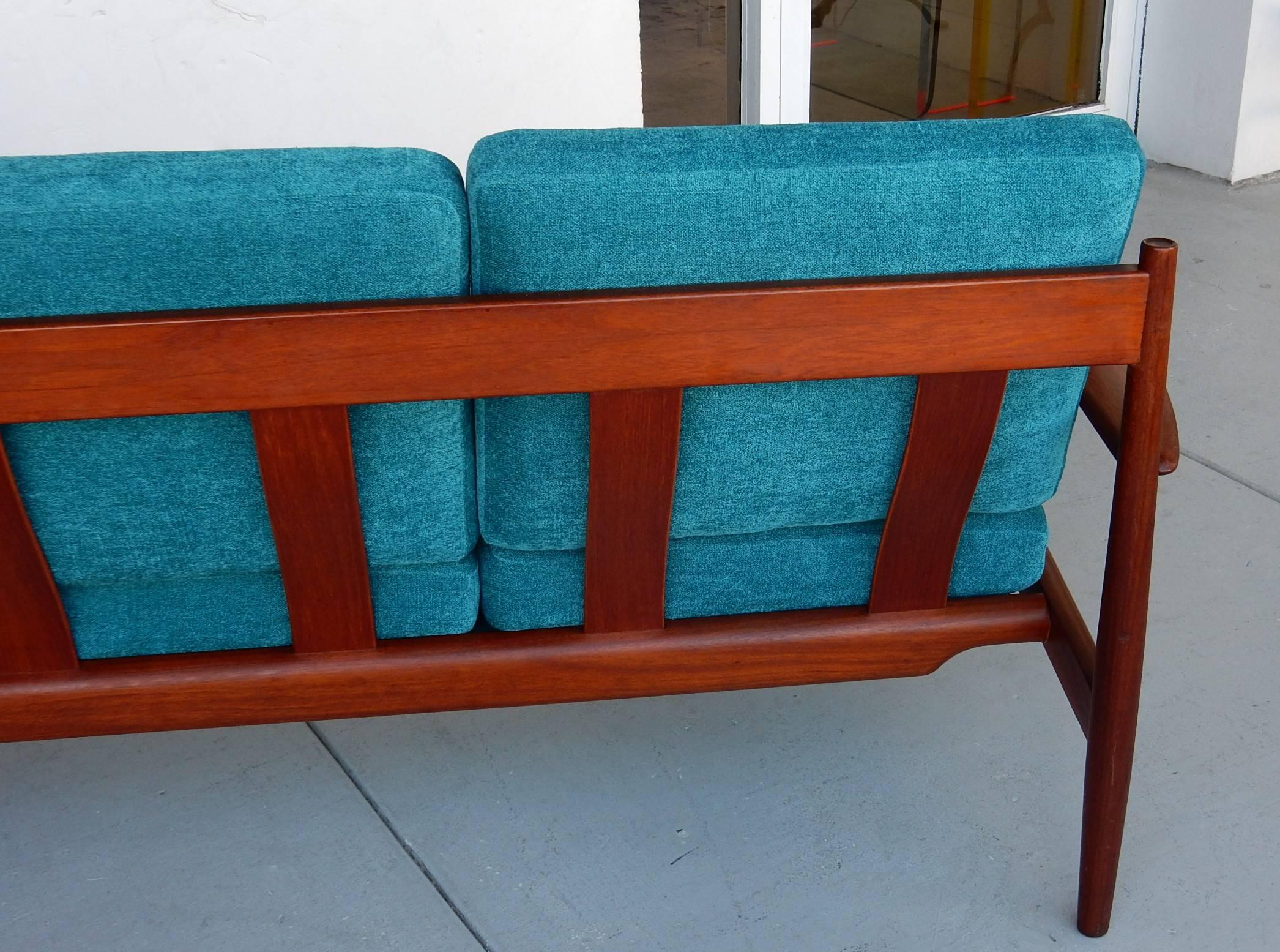 Danish Modern Long Teak Sofa by Grete Jalk In Excellent Condition In Miami, FL