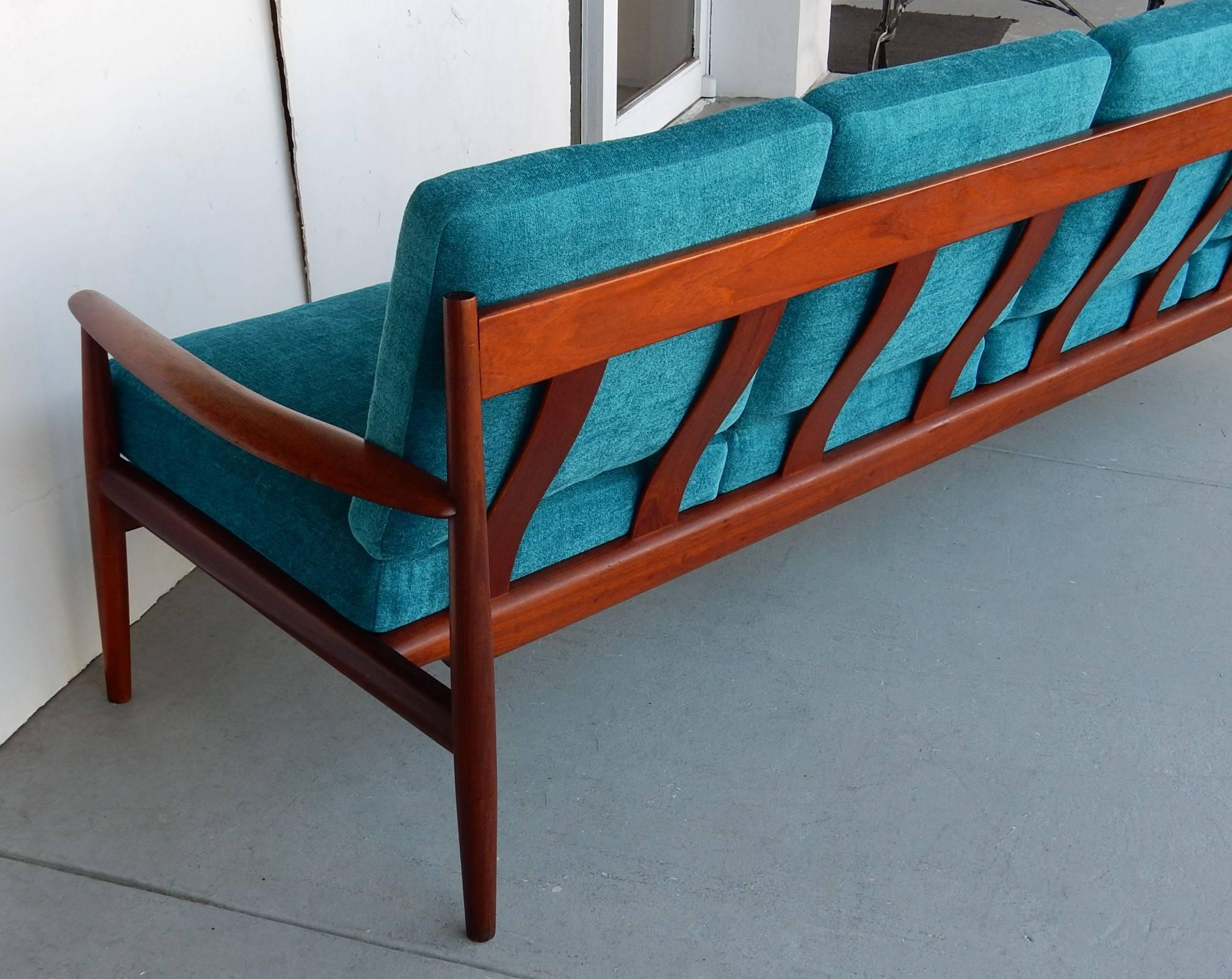 20th Century Danish Modern Long Teak Sofa by Grete Jalk