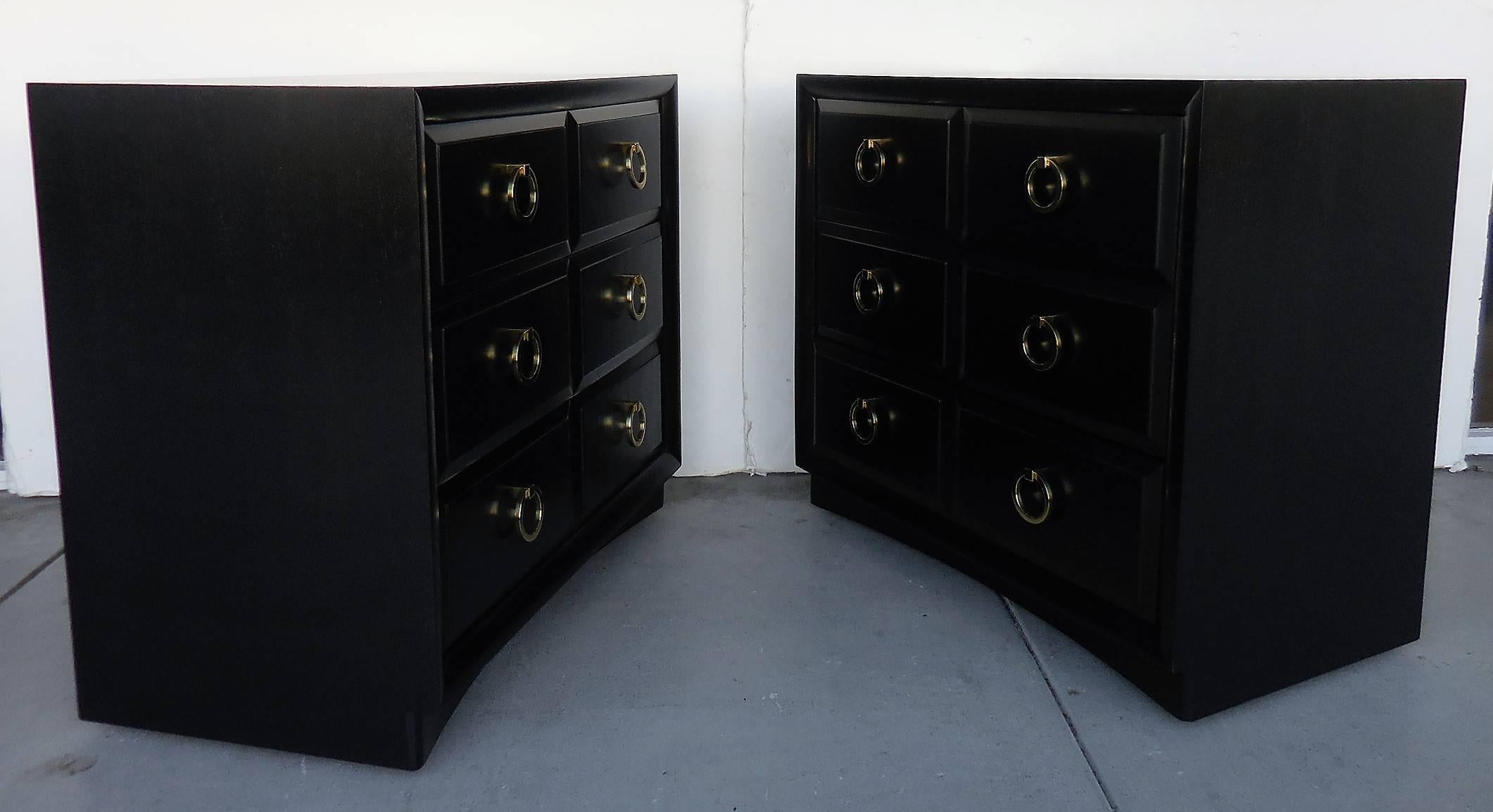 Robsjohn Gibbings Ebonized Pair of Cabinets In Excellent Condition In Miami, FL