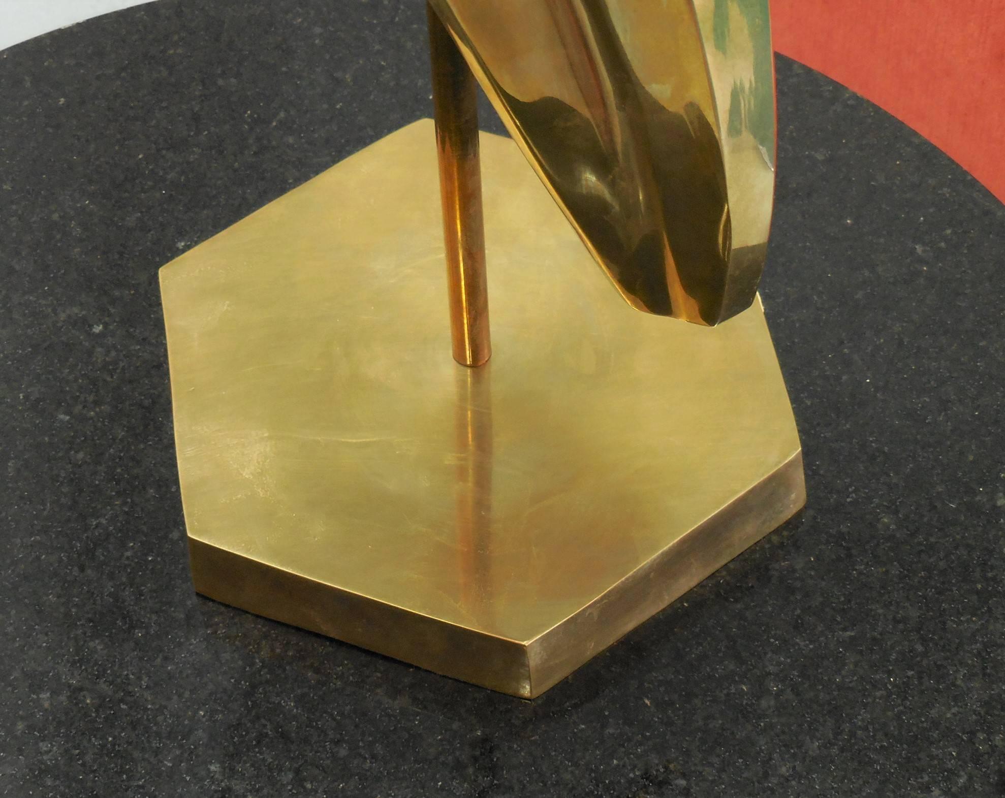 Brass and Glass Italian Antelope Sculpture, 1970s 1