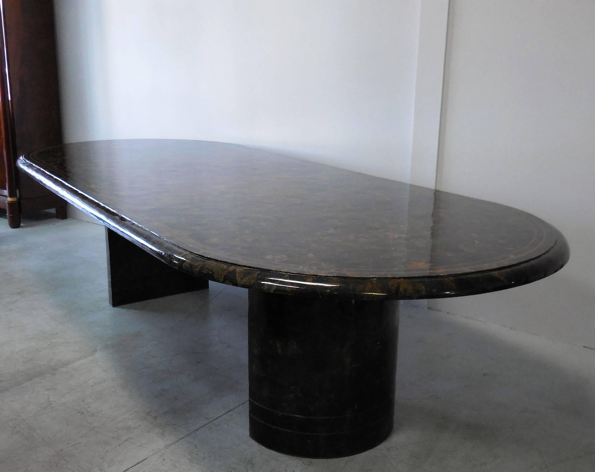 Penn Shell and Brass Dining or Conference Table by Maitland-Smith In Excellent Condition In Miami, FL