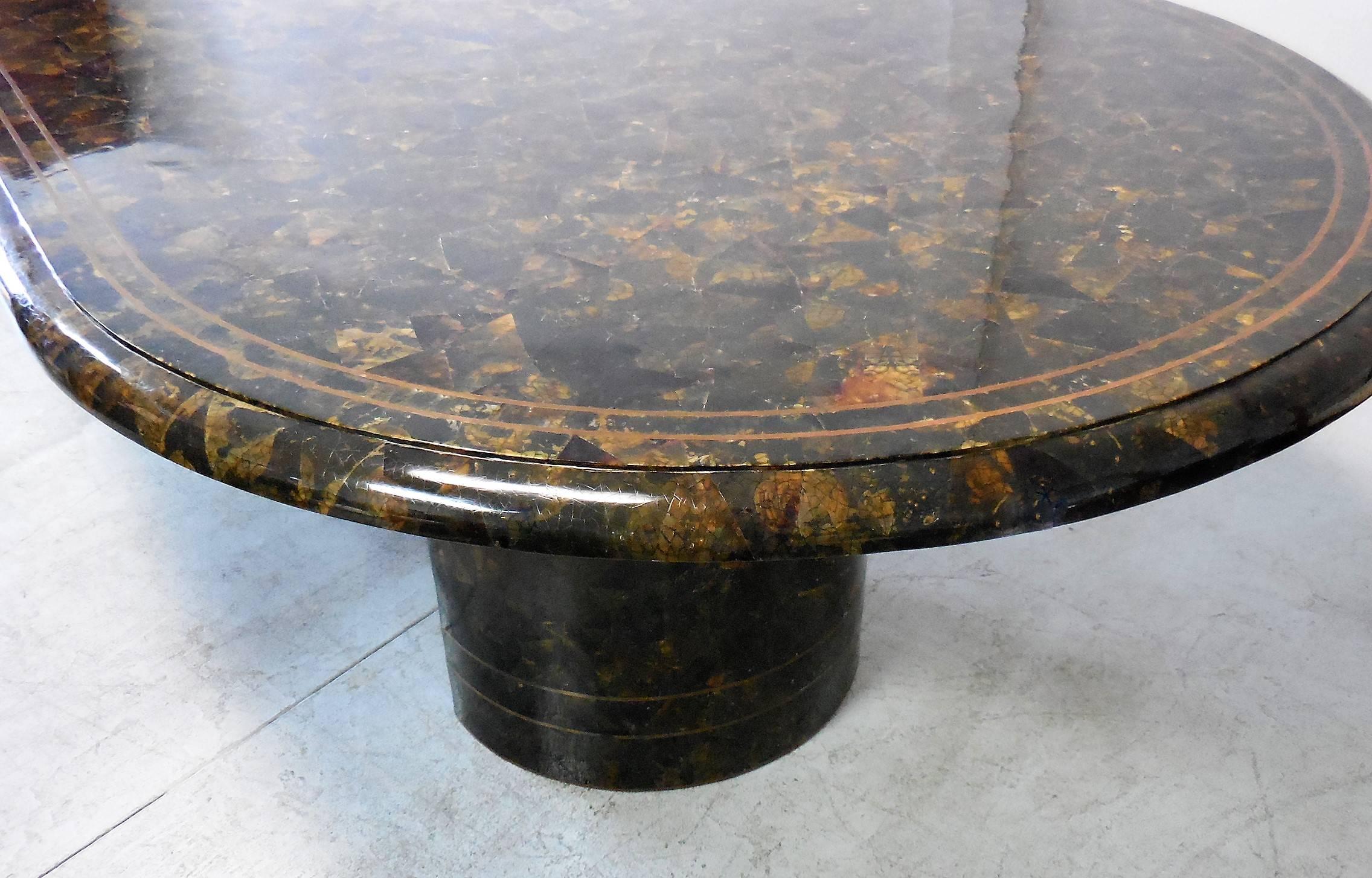 Late 20th Century Penn Shell and Brass Dining or Conference Table by Maitland-Smith