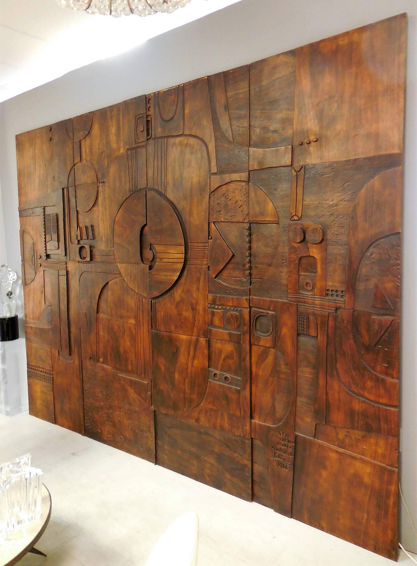 Rare Nerone and Patuzzi Monumental Four Panels Sculpture, 1966 2