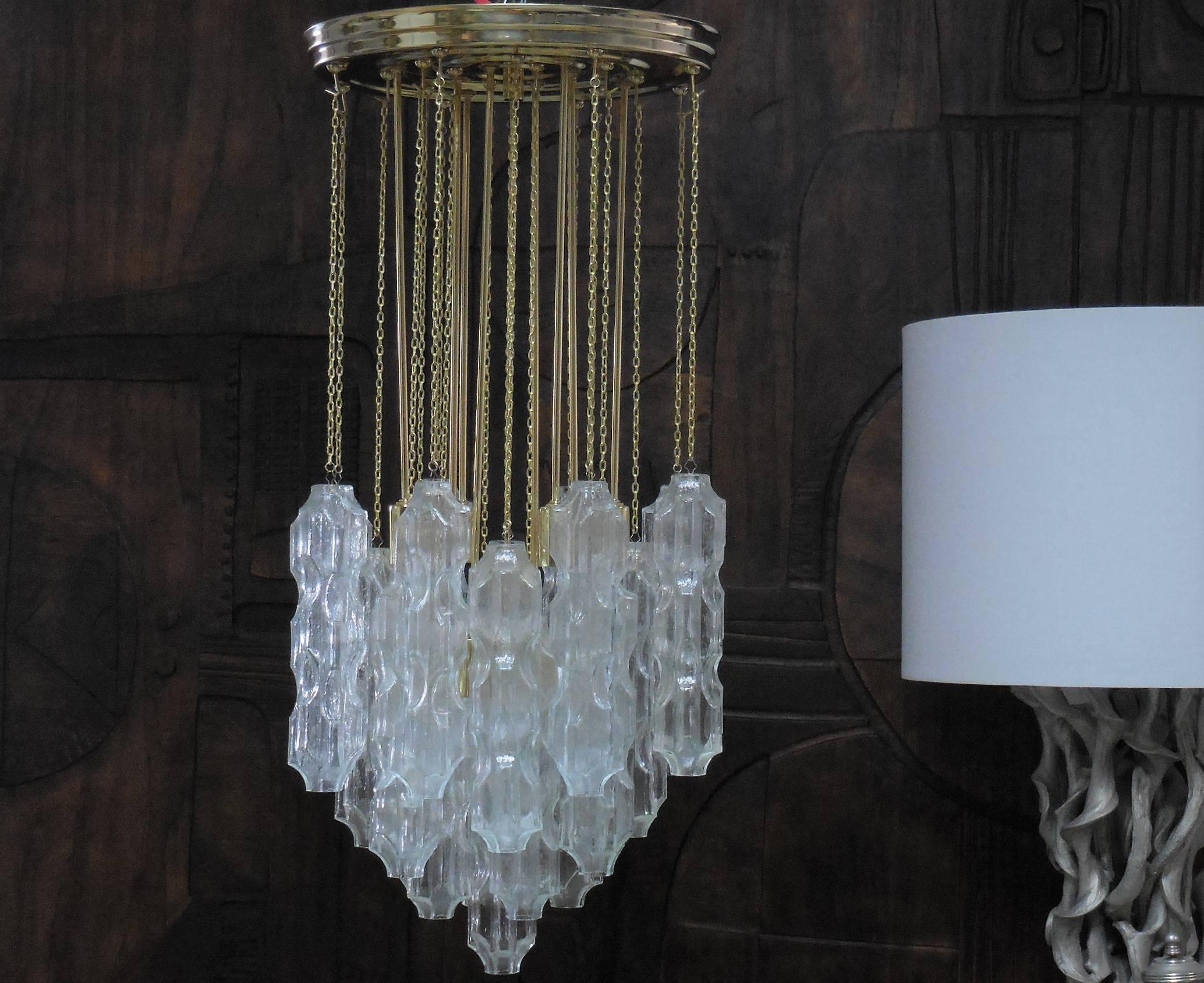 Italian Murano Chandelier with Abstract Glass Elements, 1960s For Sale