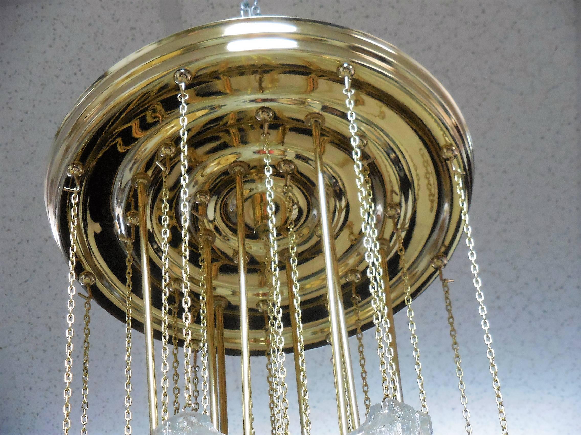 Murano Chandelier with Abstract Glass Elements, 1960s In Good Condition For Sale In Miami, FL