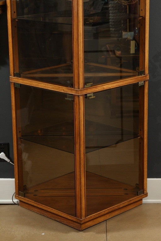 Pair of Triangular Glass Cabinets