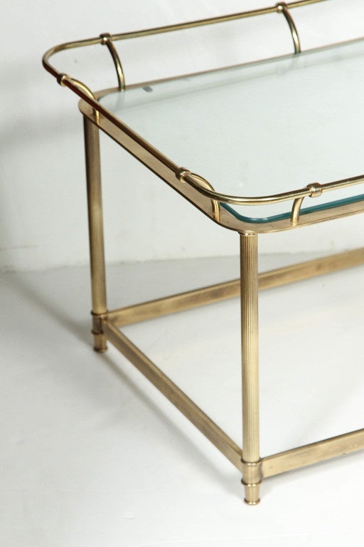 Mid-Century Rectangular Brass Coffee Table For Sale 3
