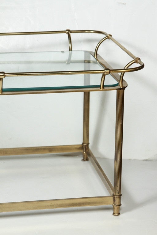Mid-Century Rectangular Brass Coffee Table For Sale 4
