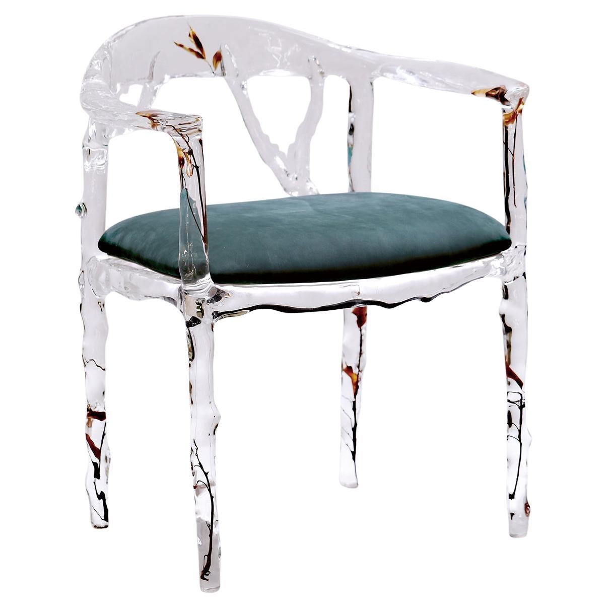 Tavolo Twin Peaks con piano in Crystal Stone e gambe nere a forma di pietra in FRP di Gordon in vendita