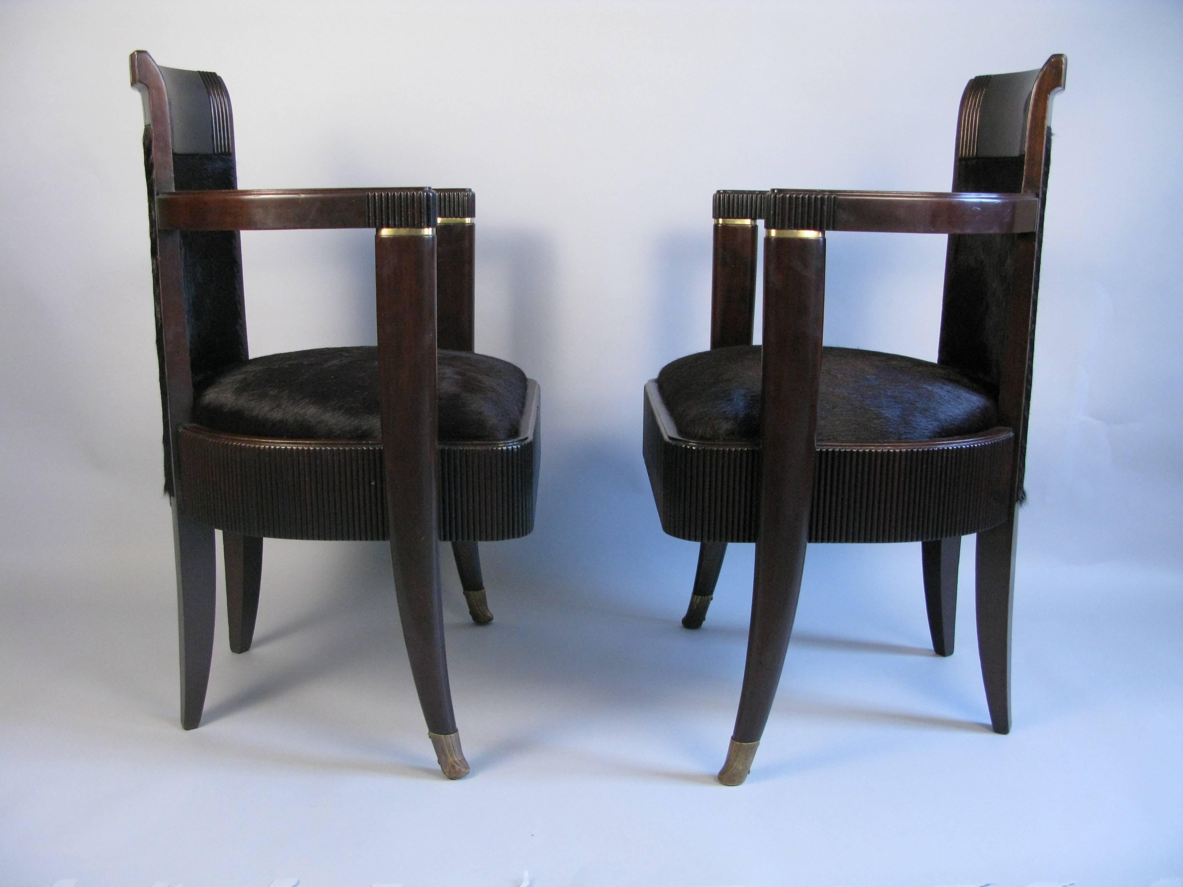 Woodwork Pair of Dining chairs from the French Luxury Liner S.S. Normandie 1935-1942
