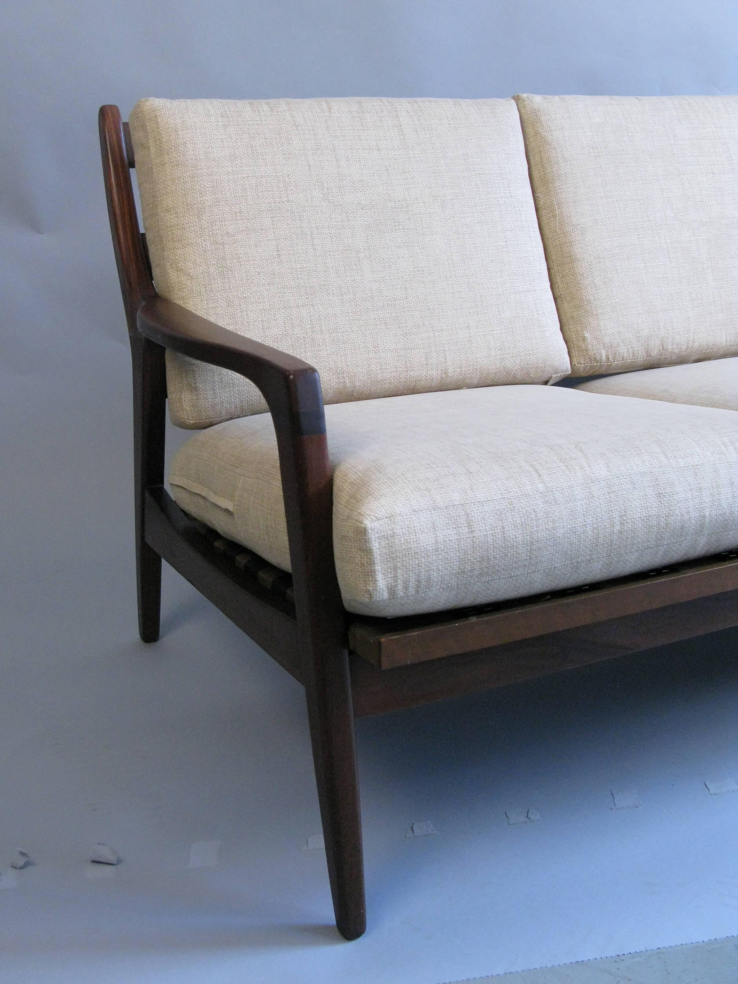 Midcentury Mahogany Sofa In Good Condition In Hudson, NY