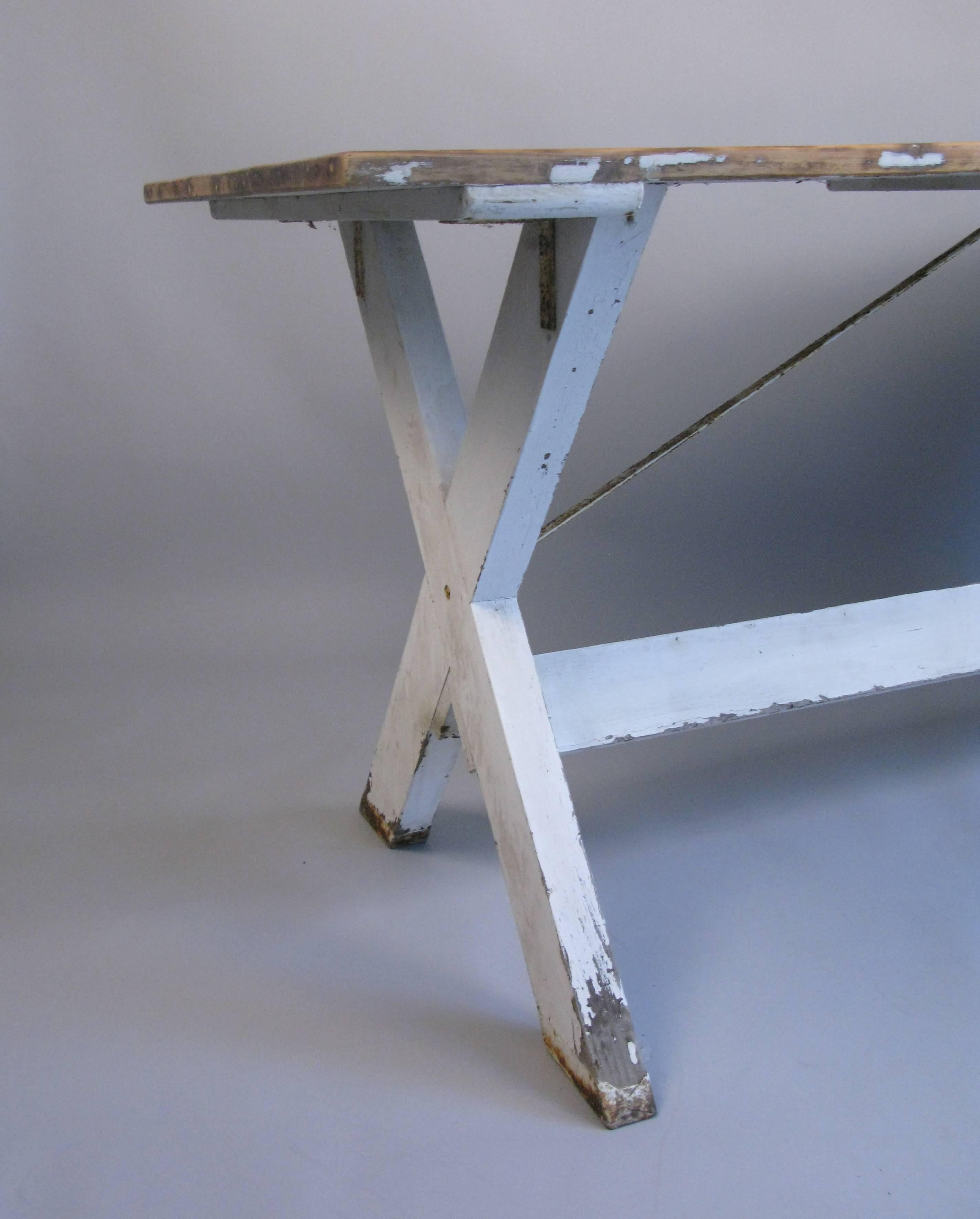 Woodwork 1950s Cross Stretcher Table