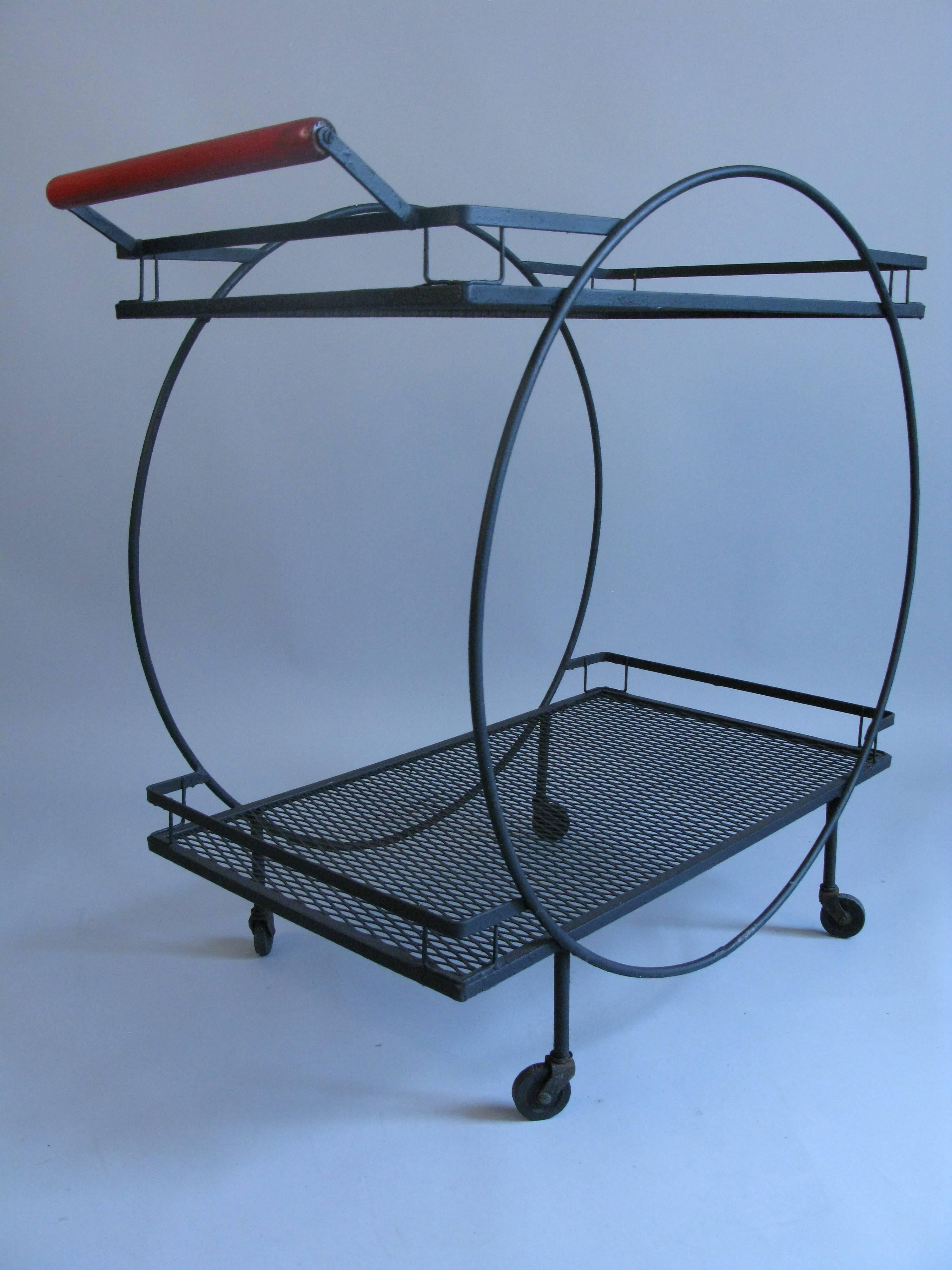 Mid-Century Modern Mid-Century Wrought Iron Bar or Serving Cart