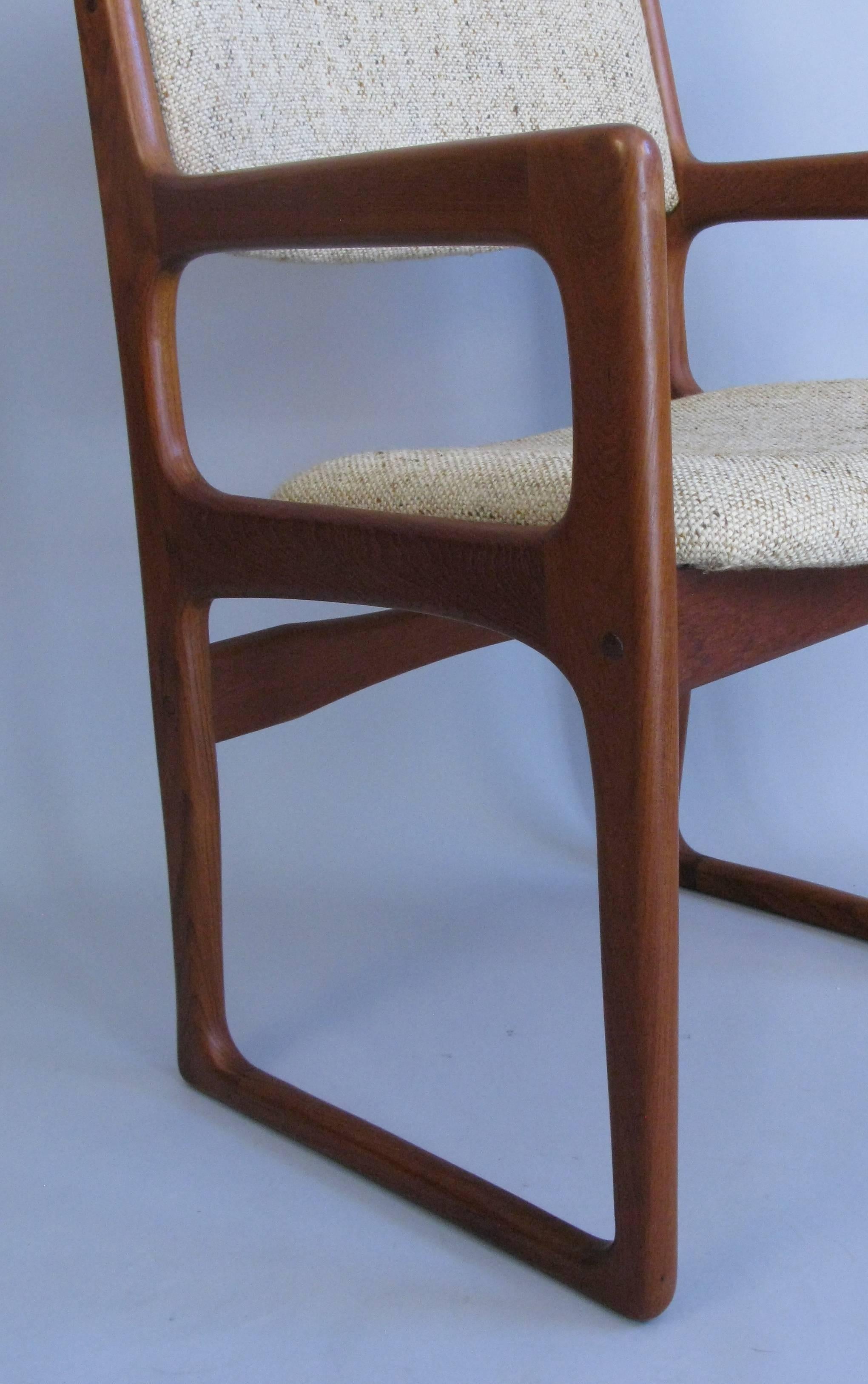 Teak Set of Six 1960s Danish Design Chairs by Benny Linden