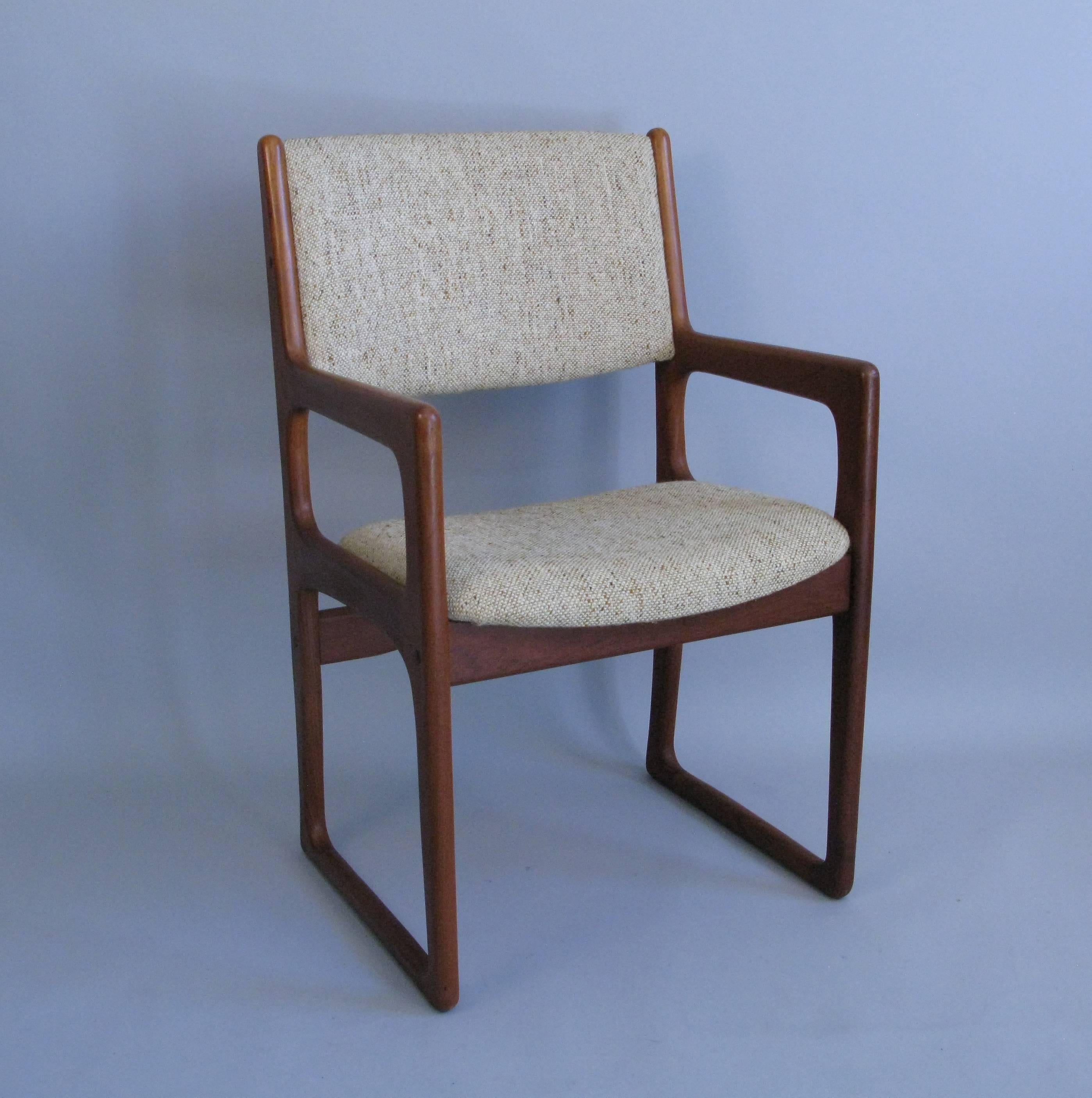 Mid-Century Modern Set of Six 1960s Danish Design Chairs by Benny Linden