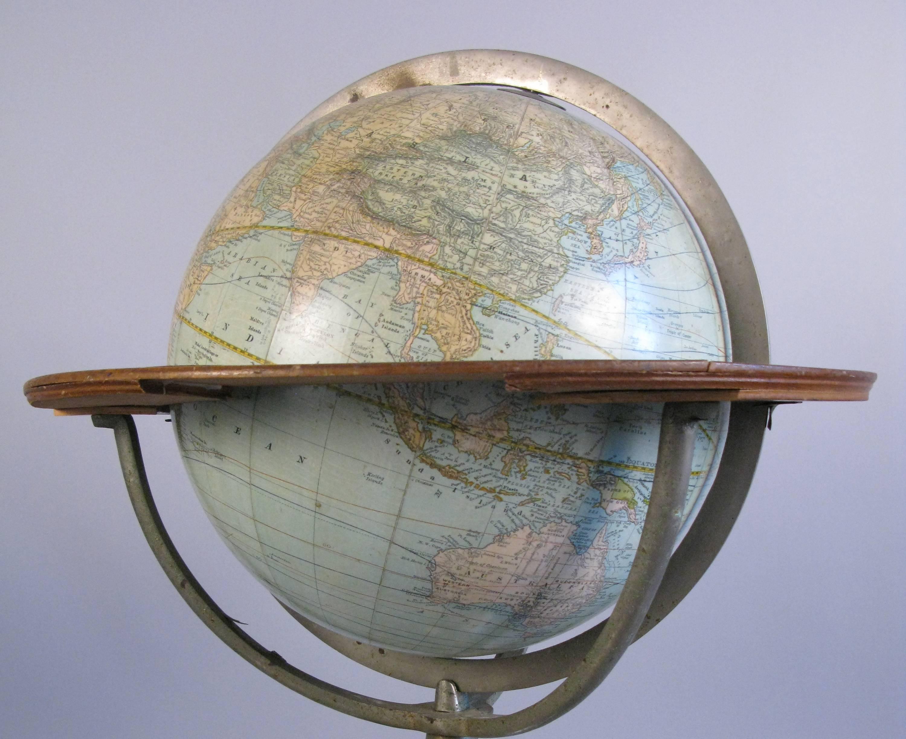 Late 19th Century Terrestrial Globe Made in Seneca Falls, NY, circa 1900