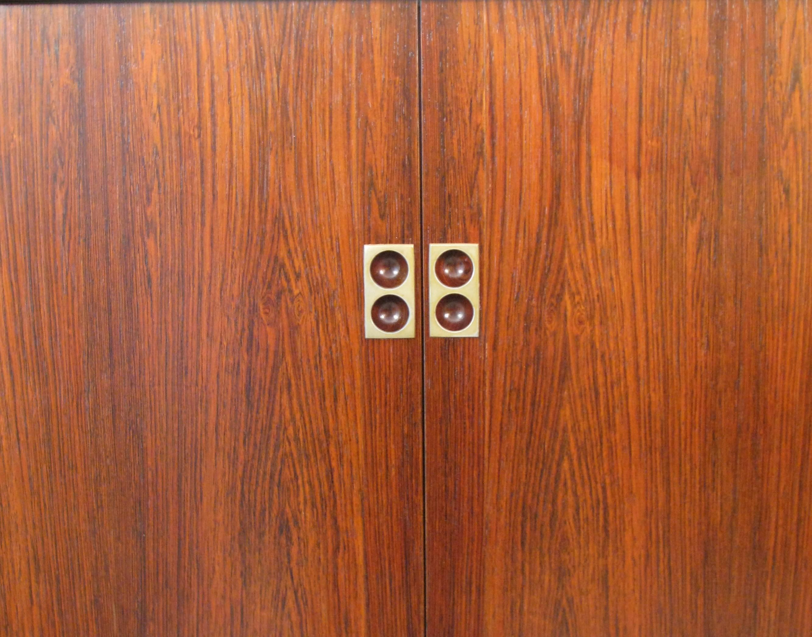 Mid-20th Century Pair of Mid-Century Rosewood Tambour Door Cabinet by Arne Vodder For Sale
