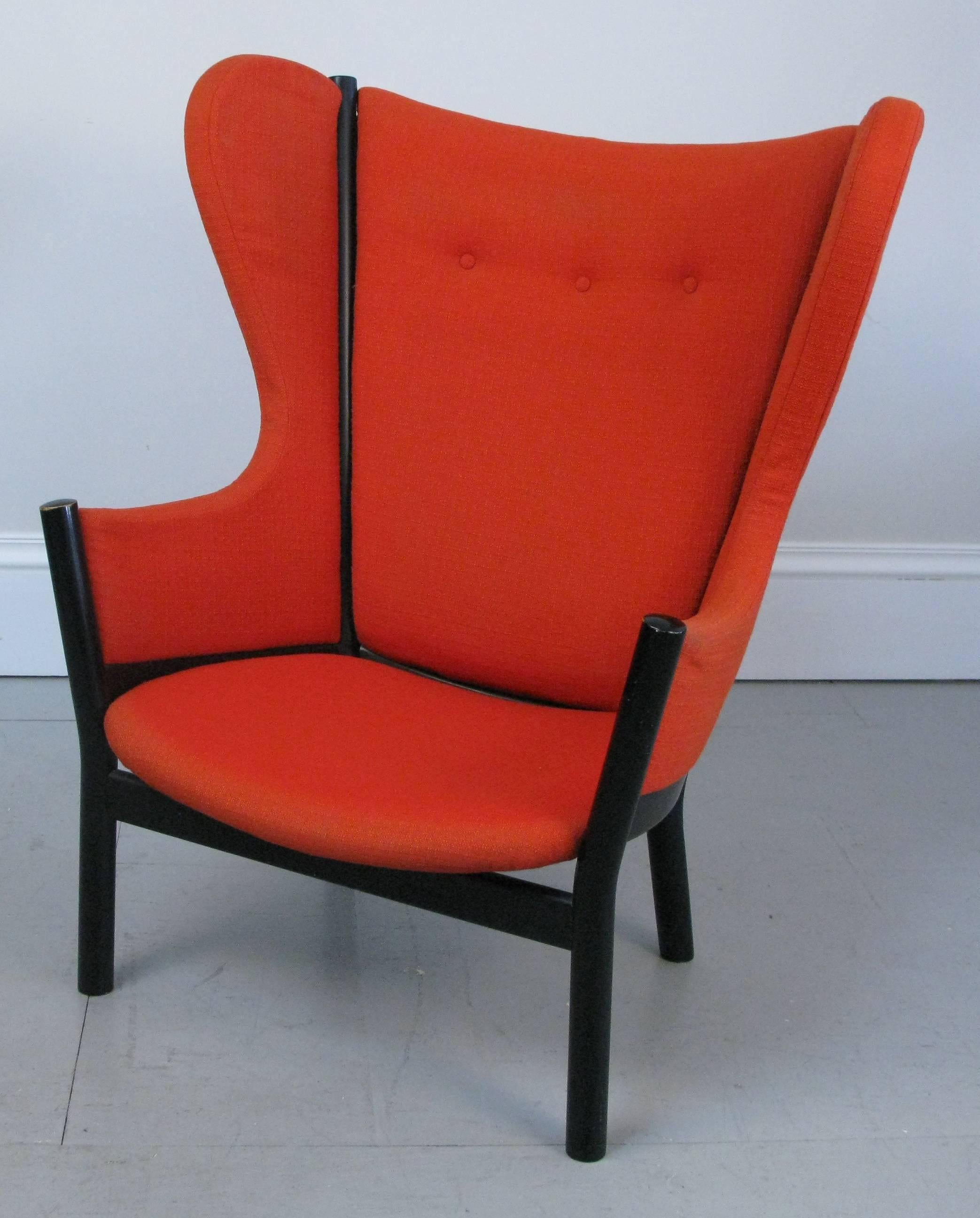 Mid-Century Danish Wing Chair with France and Son Label 2