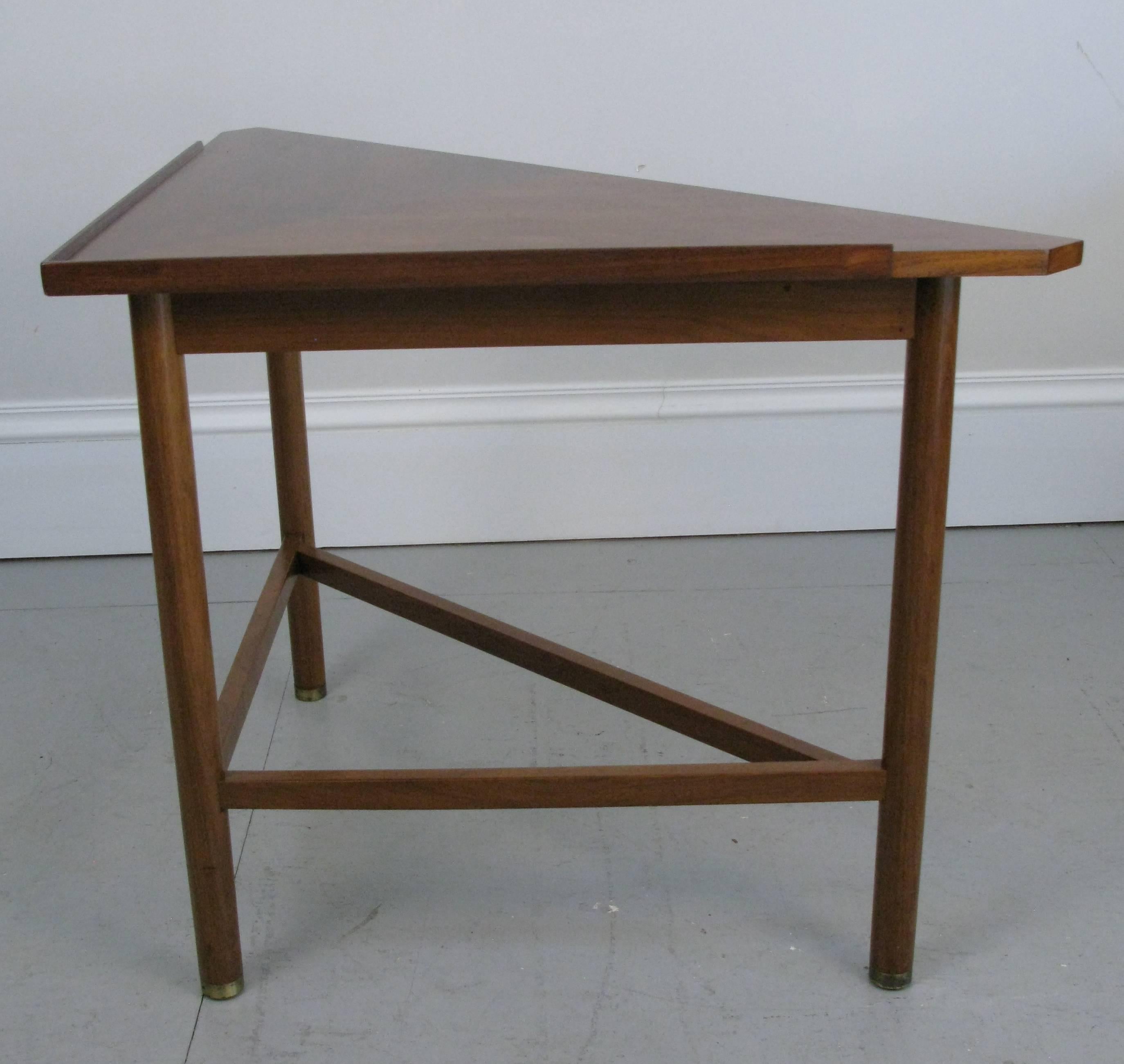 Mid-Century Modern Mid-Century Walnut Corner Console by Edward Wormley for Dunbar