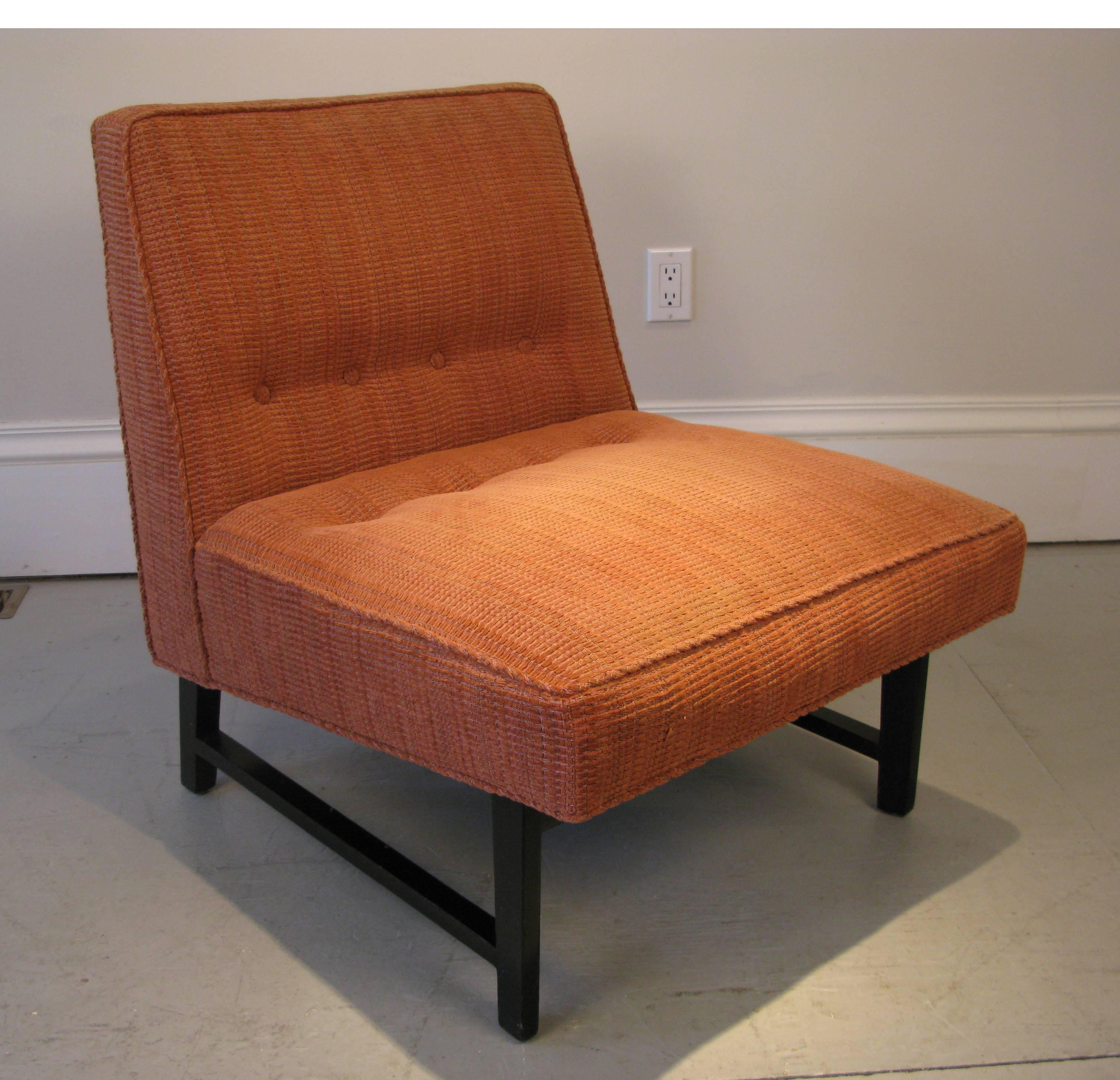 Mid-Century Modern Pair of Dunbar Lounge or Slipper Chairs by Edward Wormley