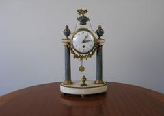 Late 18th Century Gray and White Marble Paris Mantle Clock