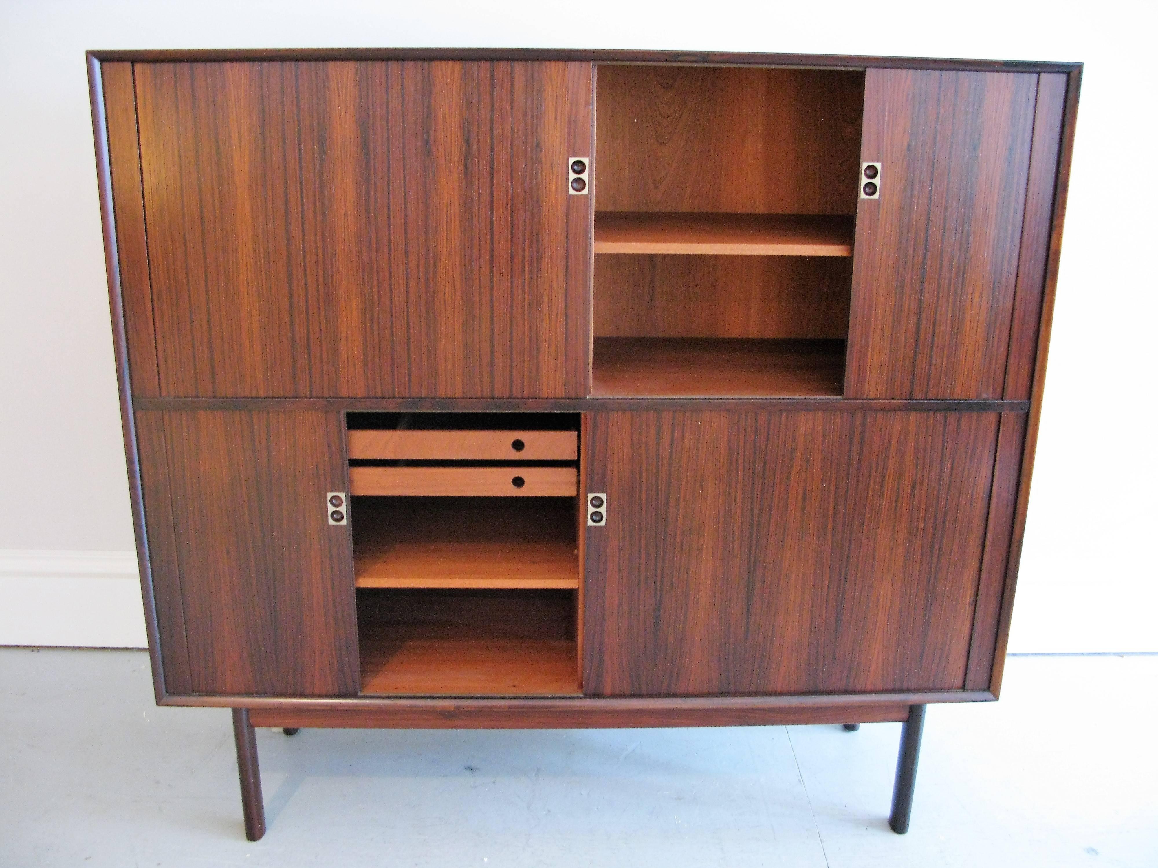 Mid-Century Modern Mid-Century Rosewood Tambour Door Cabinet by Arne Vodder