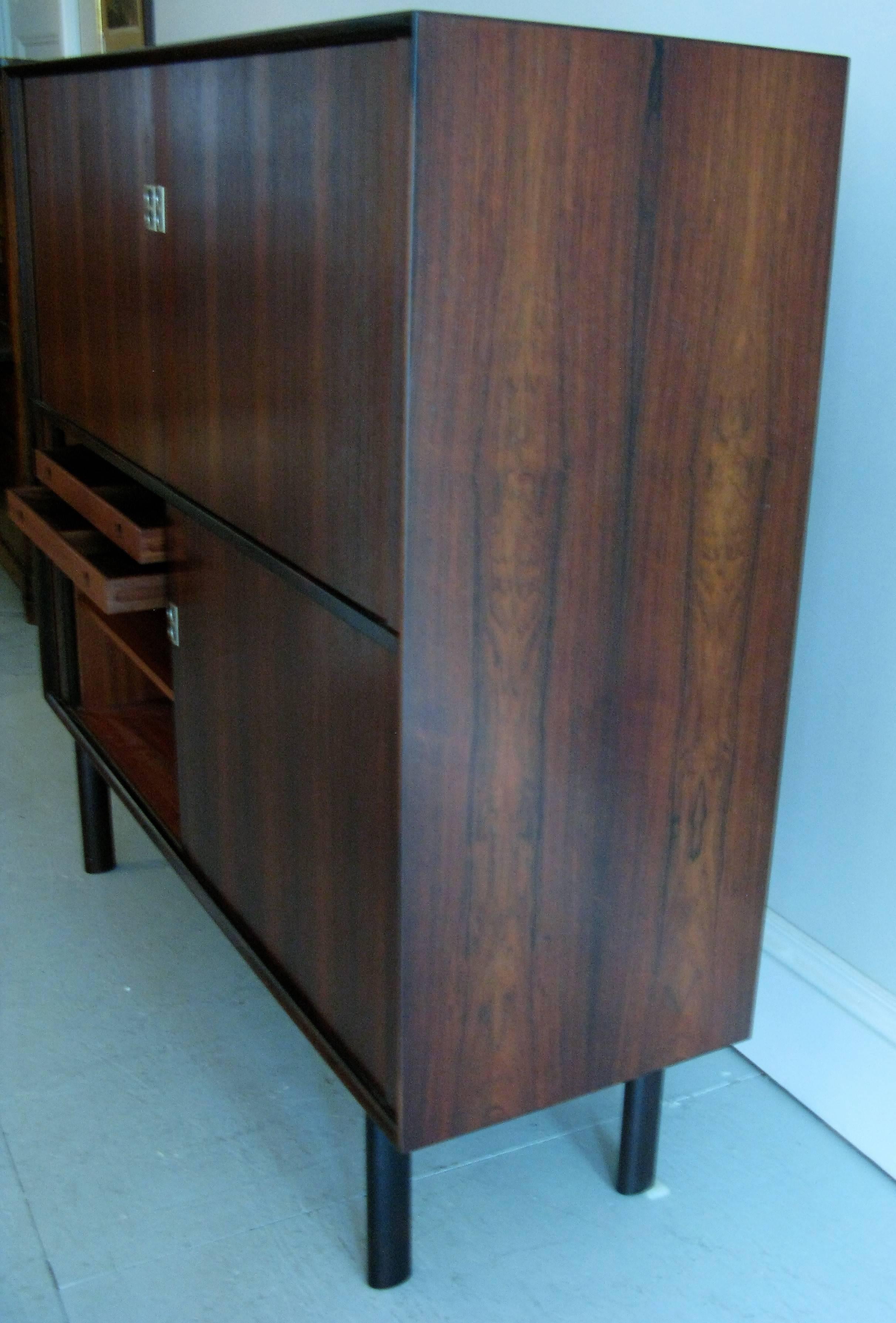 Mid-Century Rosewood Tambour Door Cabinet by Arne Vodder In Good Condition In Hudson, NY