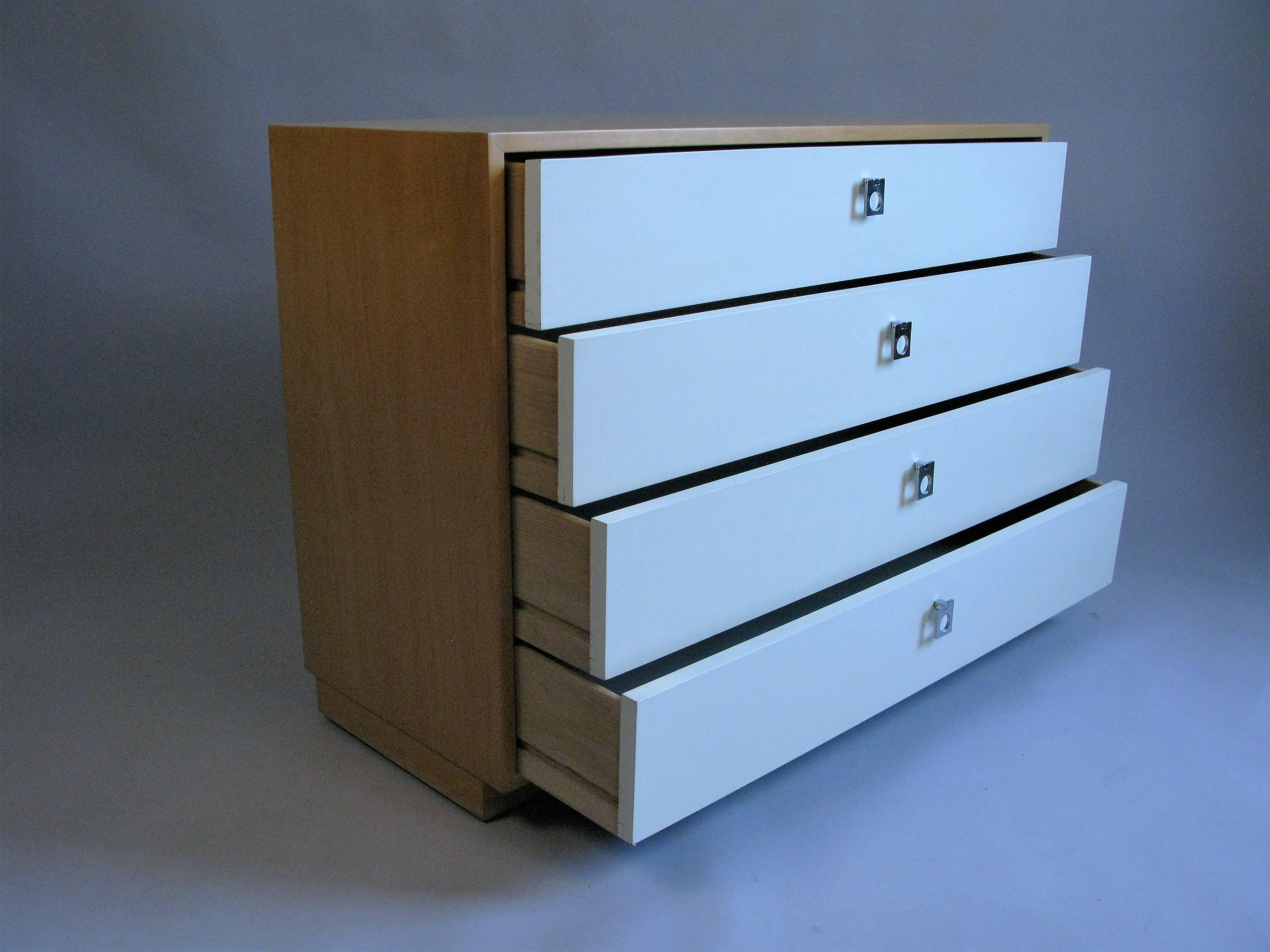 American Pair of 1960s Birchwood and Lacquered Chests by Founders For Sale