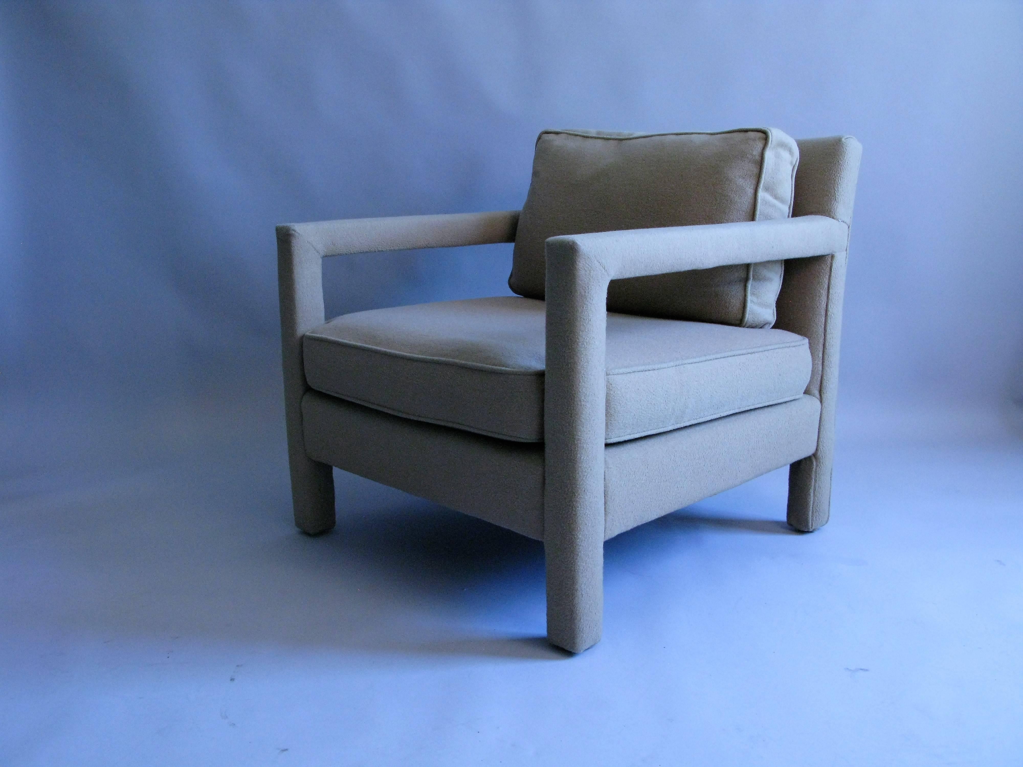 American Pair of 1970s Milo Baughman Style Parsons Chairs