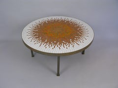 Mid-Century Modern Round Mosaic Coffee Table